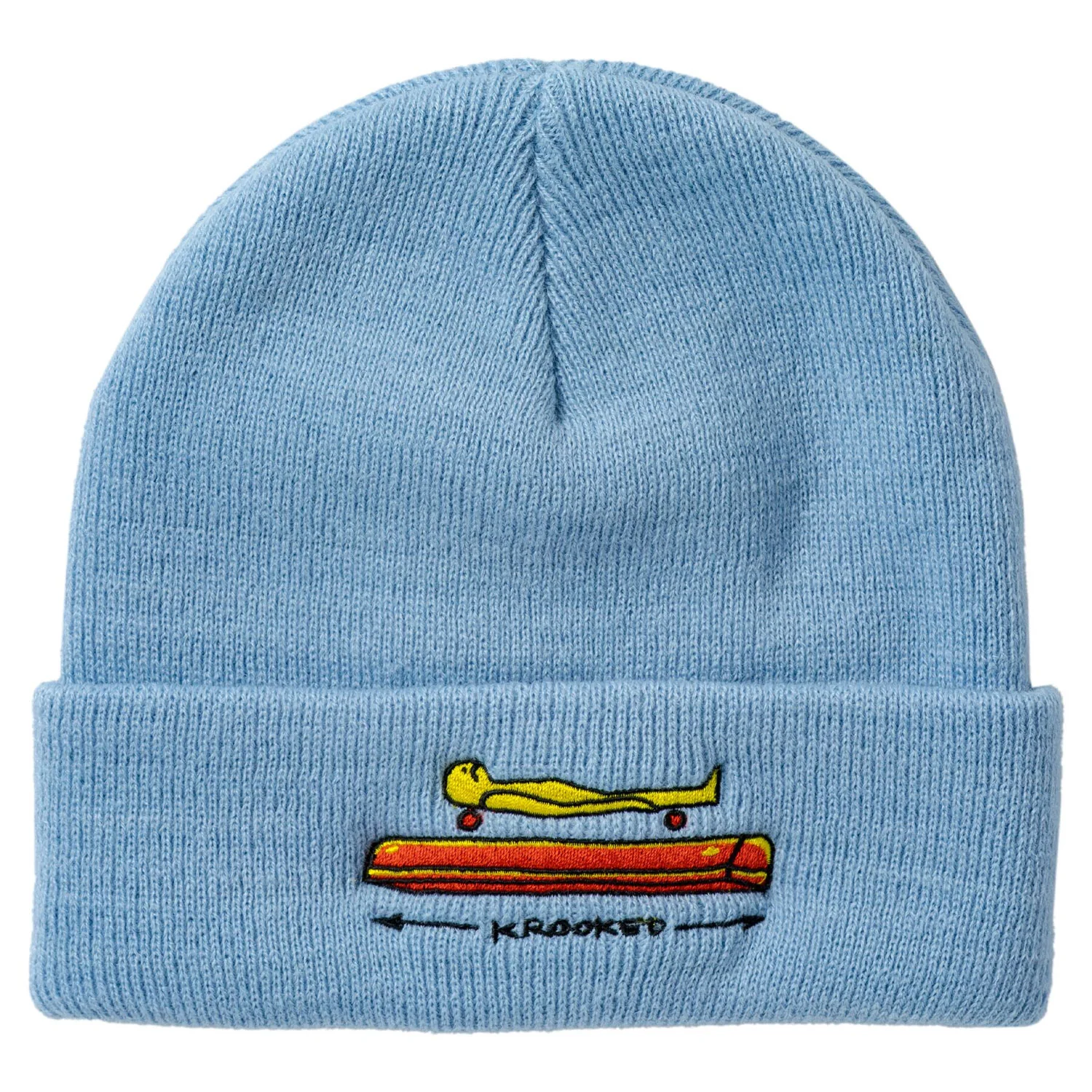 Krooked Skateboards Beanie Koffin Cuff Light Blue Blue