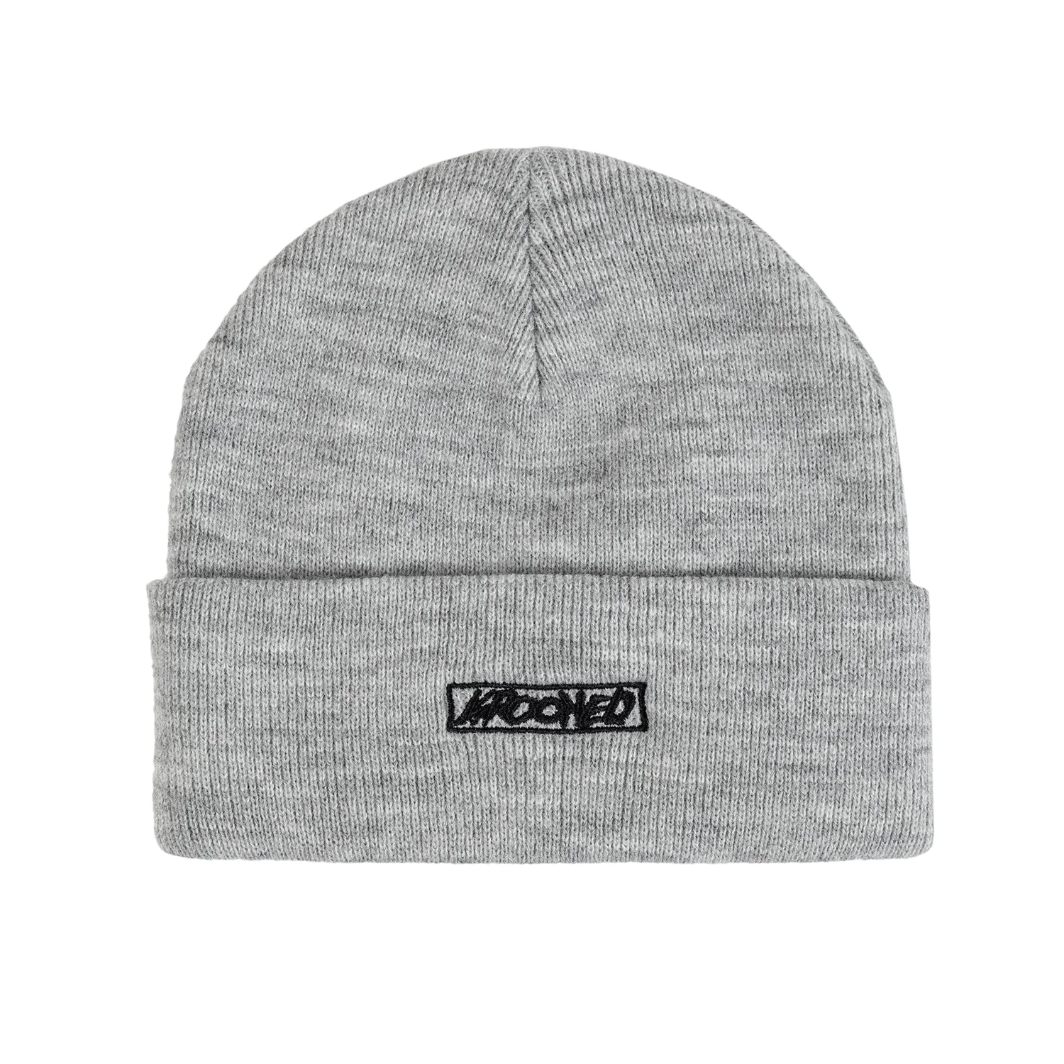 Krooked Skateboards Beanie Moonsmile Script Heather Grey