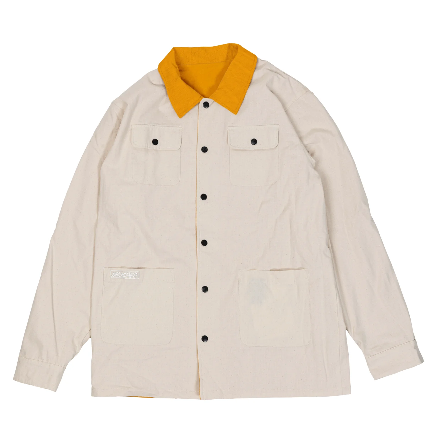 Krooked Skateboards Coat Moonsmile Raw Reversible Jacket Natural/Gold - Image 2