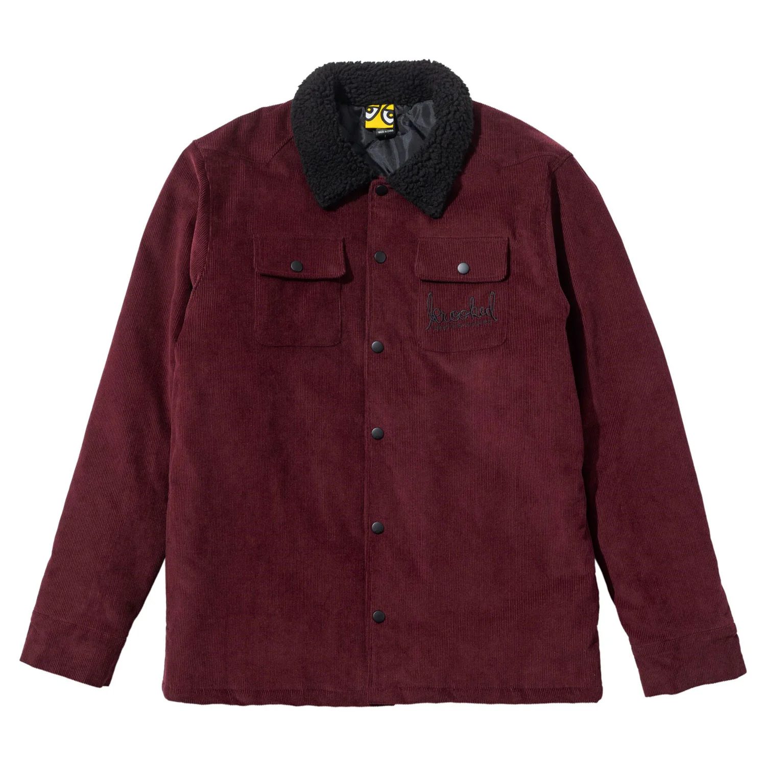 Krooked Skateboards Coat Skript Corduroy Jacket Burgundy