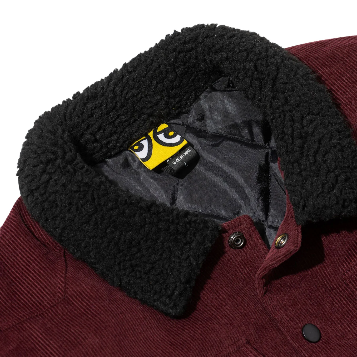 Krooked Skateboards Coat Skript Corduroy Jacket Burgundy - Image 4