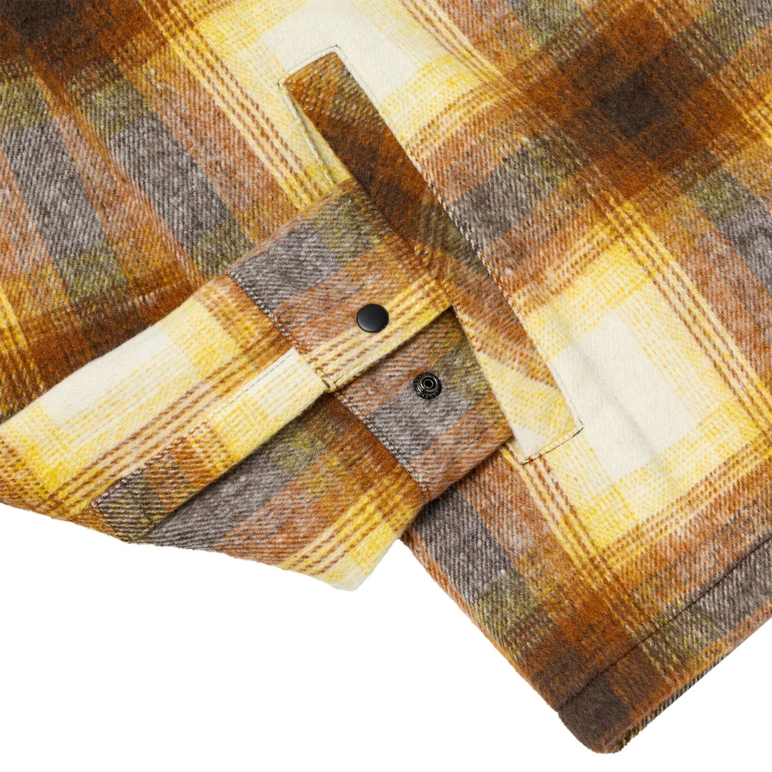Krooked Skateboards Hoody Double OK Flannel Brown/Tan Plaid Brown - Image 5
