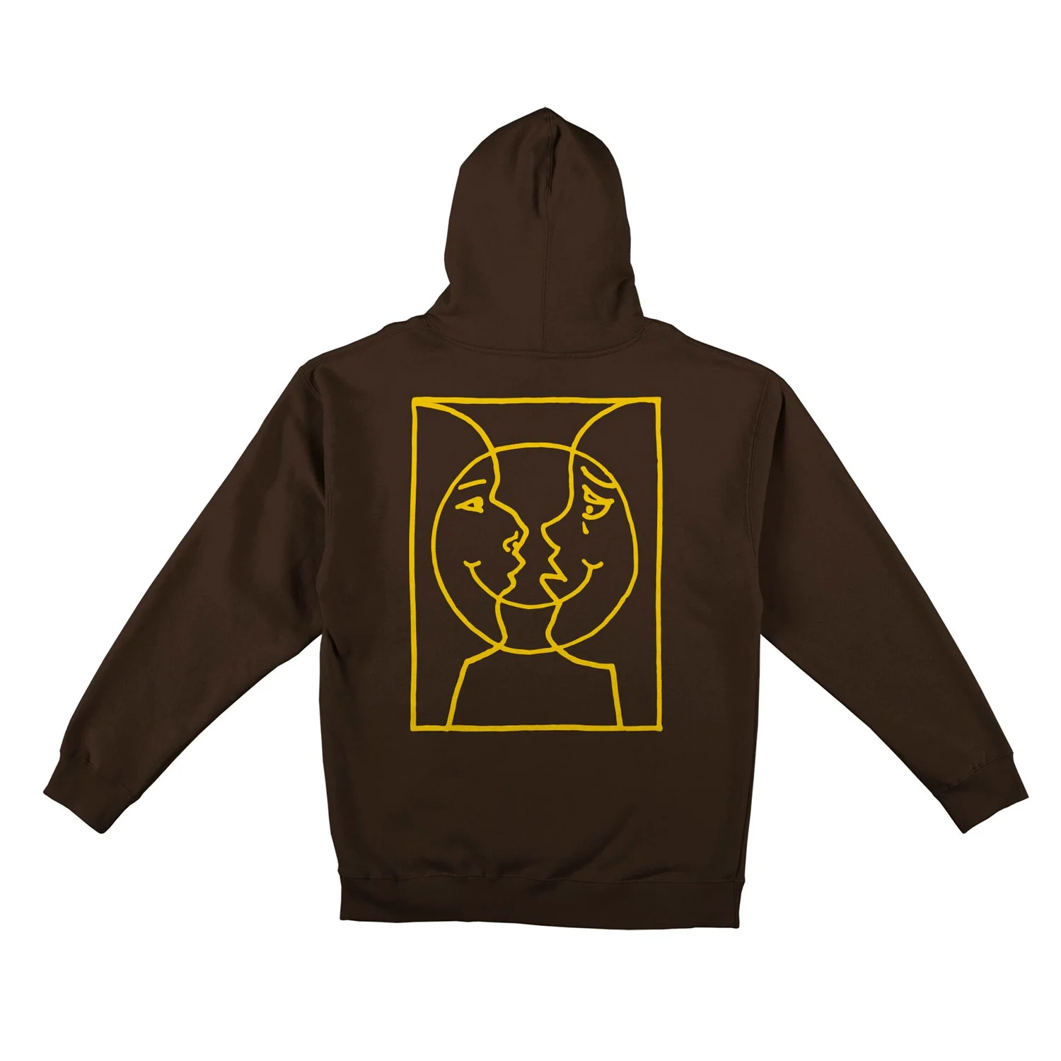 Krooked Skateboards Hoody Moonsmile Raw Pullover Brown/Yellow