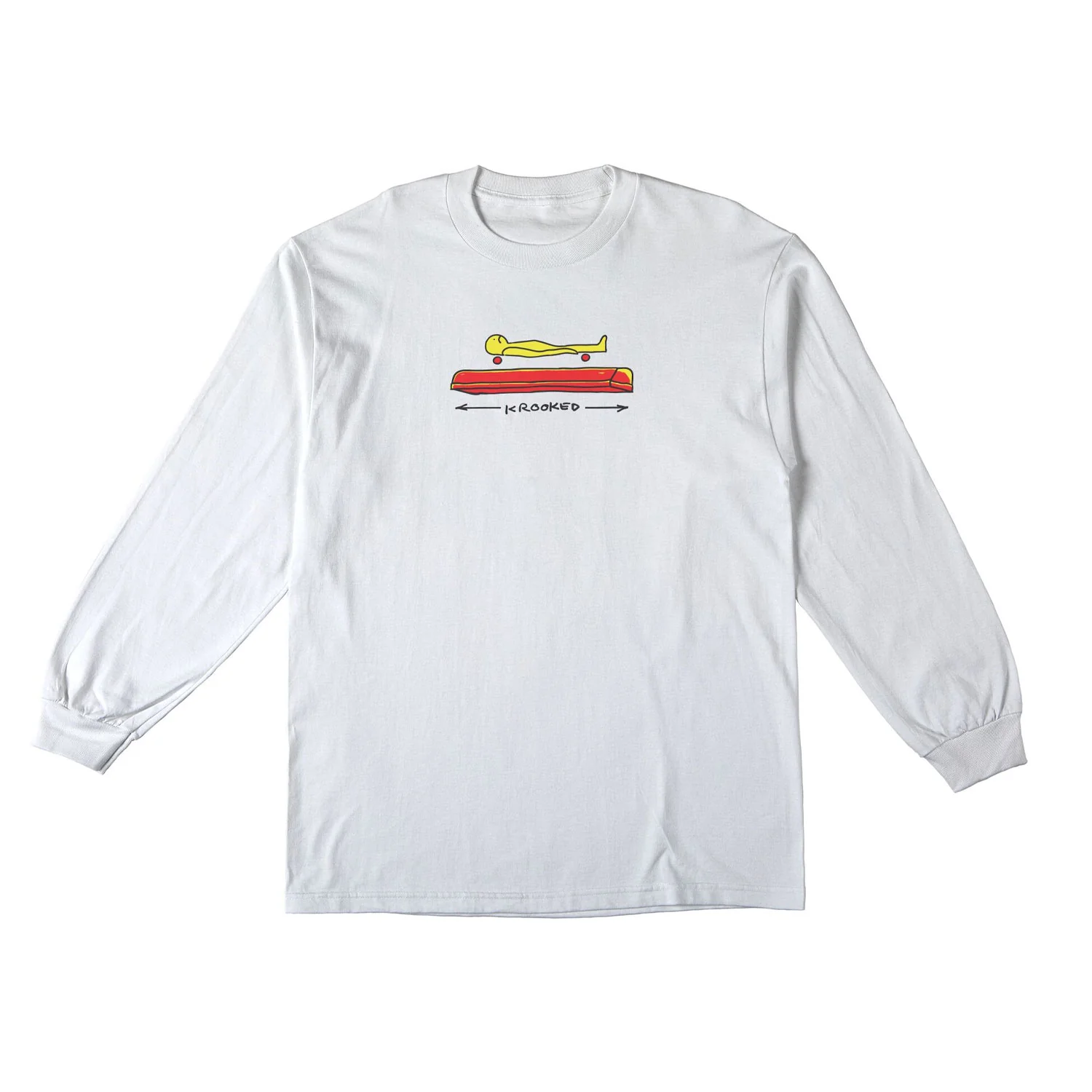 Krooked Skateboards Longsleeve Shirt Koffin White White
