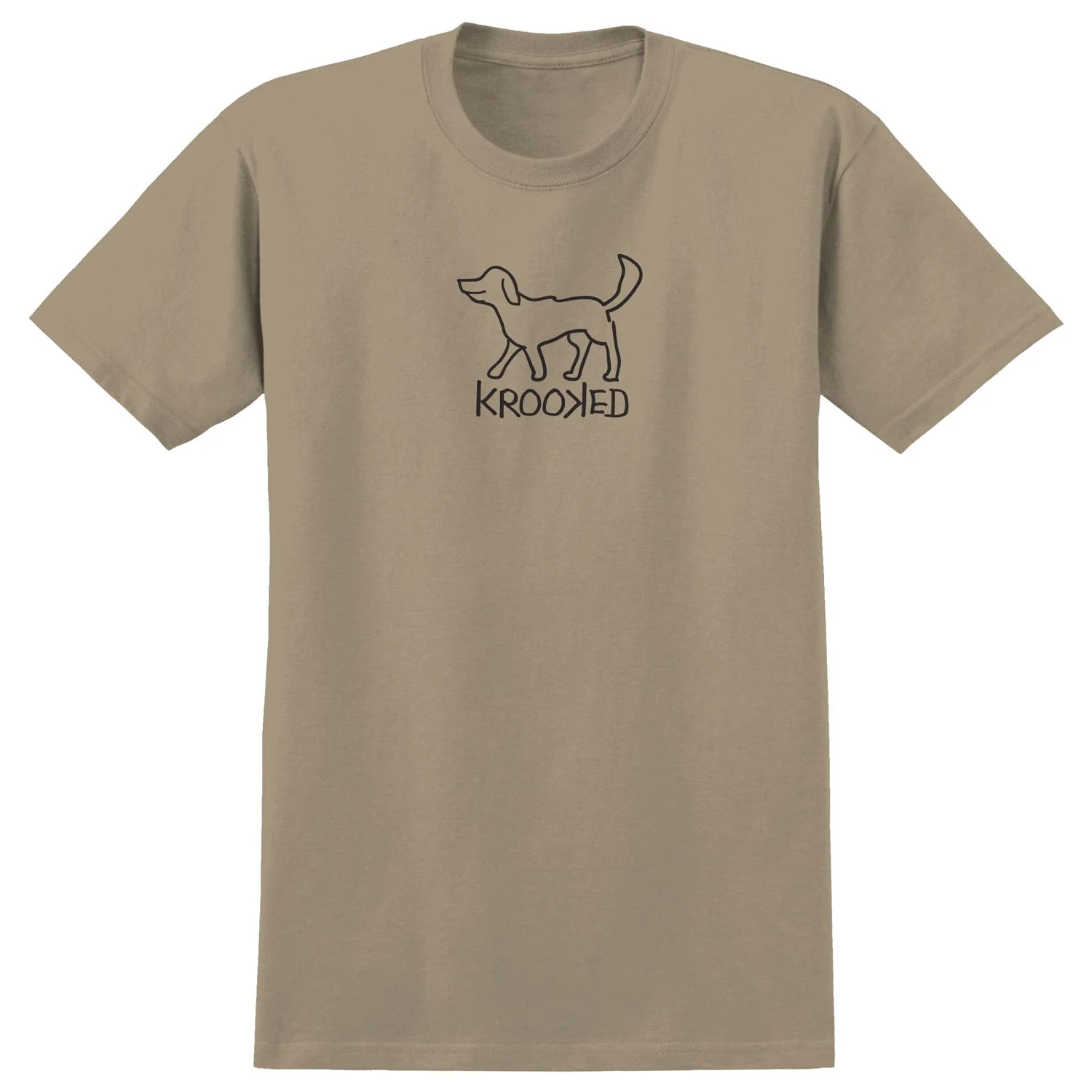 Krooked Skateboards Shirt El Perro Sand/Black Brown