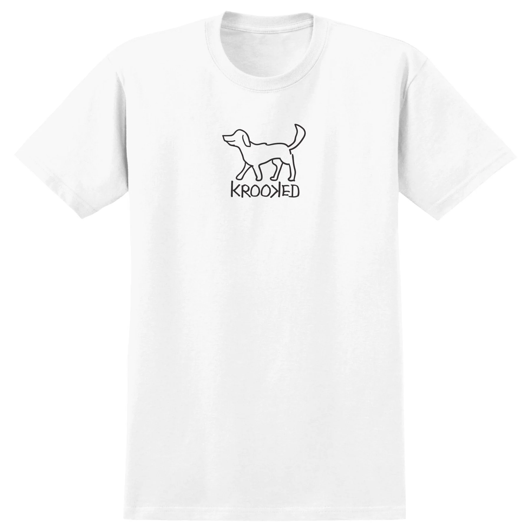 Krooked Skateboards Shirt El Perro White/Black