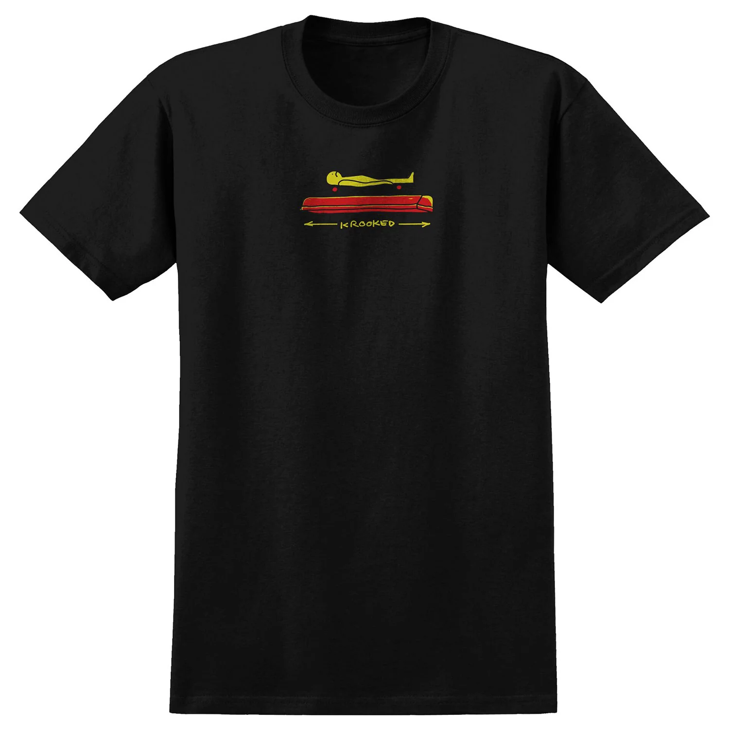 Krooked Skateboards Shirt Koffin Black/Yellow/Red/Black