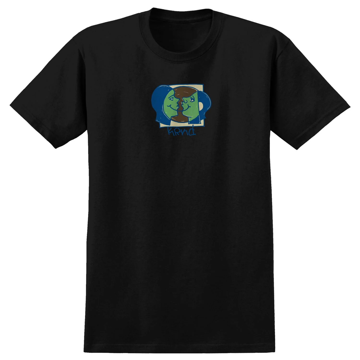 Krooked Skateboards Shirt Moonsmiley Black Black