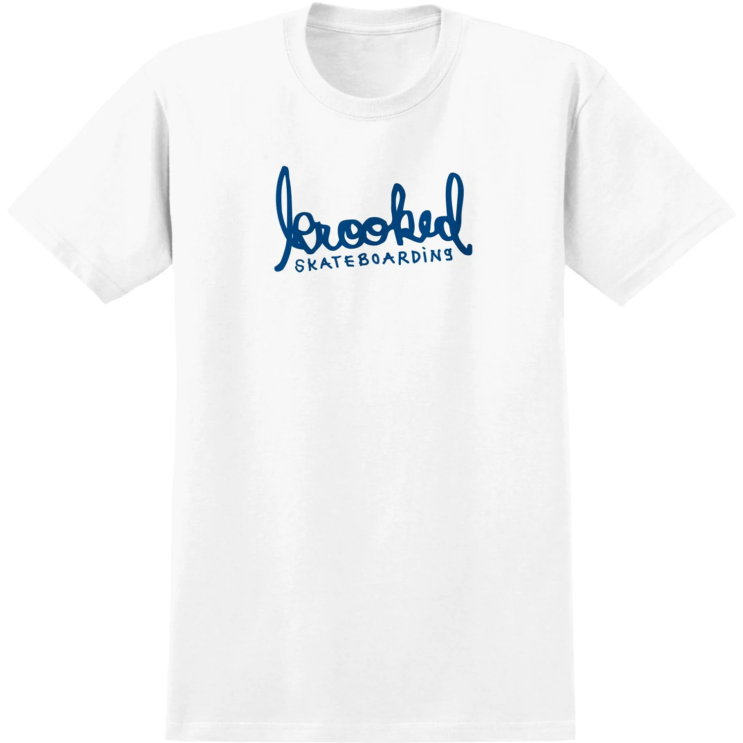 Krooked Skateboards Shirt Skript White/Blue
