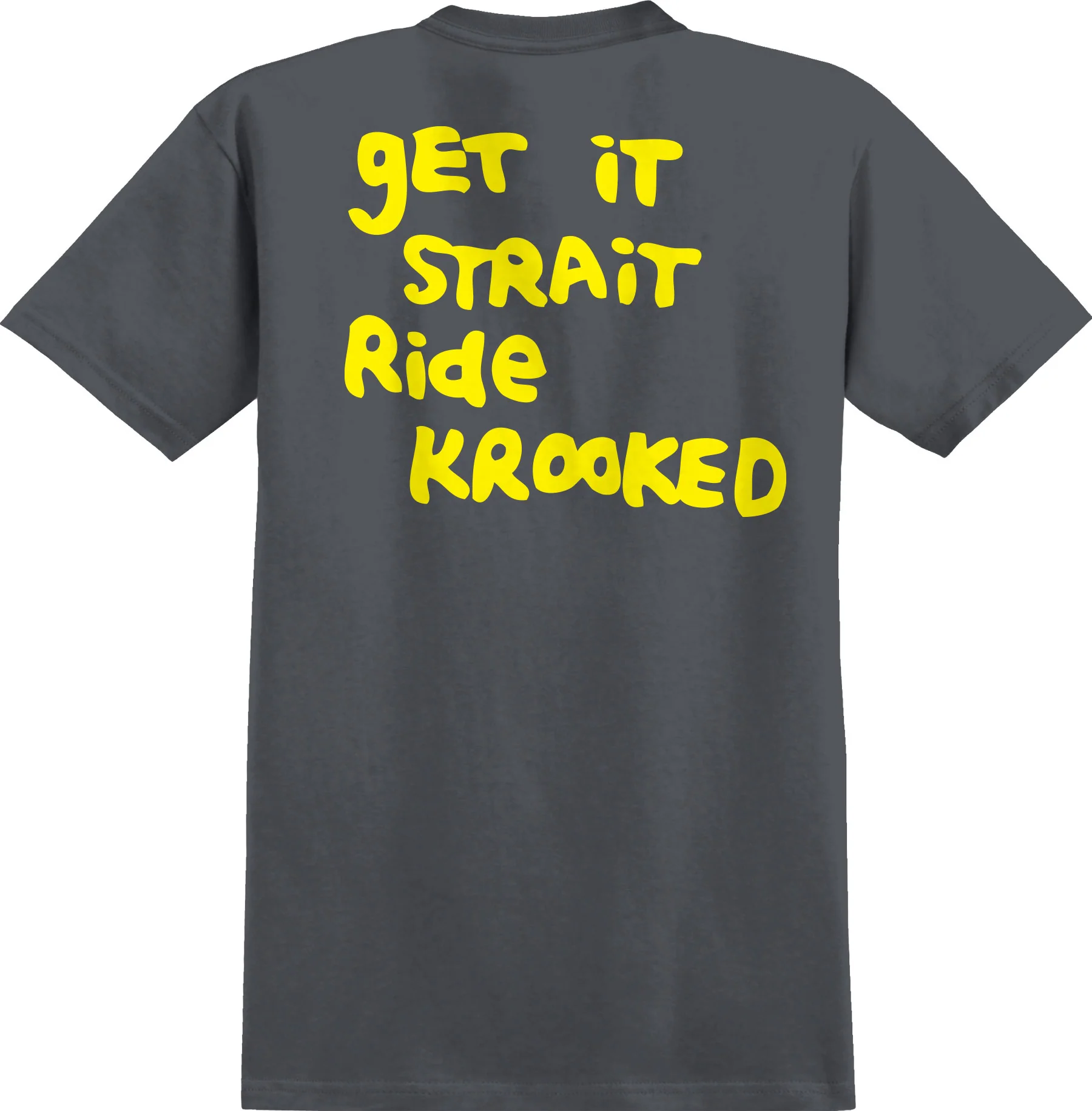 Krooked Skateboards Shirt Strait Eyes Charcoal - Image 2