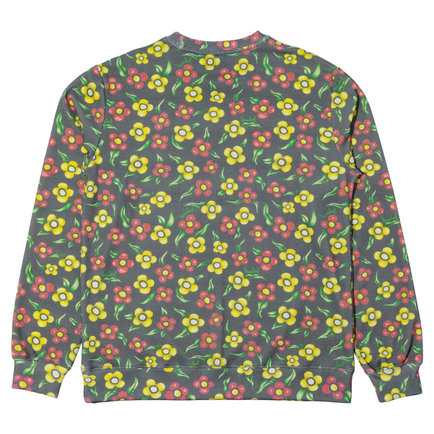 Krooked Skateboards Sweatshirt Painted Feathers Waffle Knit Crew Multi - Image 2
