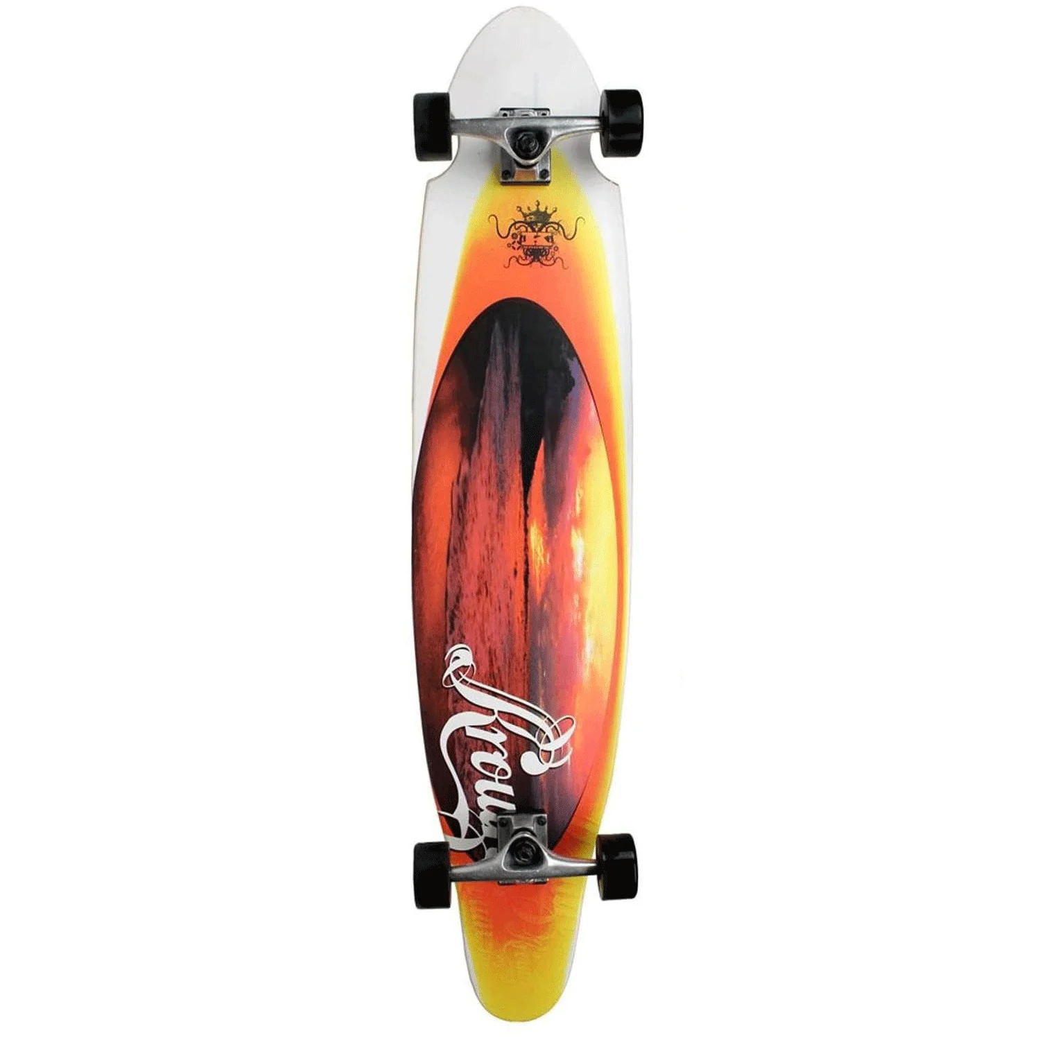 Krown Longboard Complete Kicktail Orange Sunset - Image 2