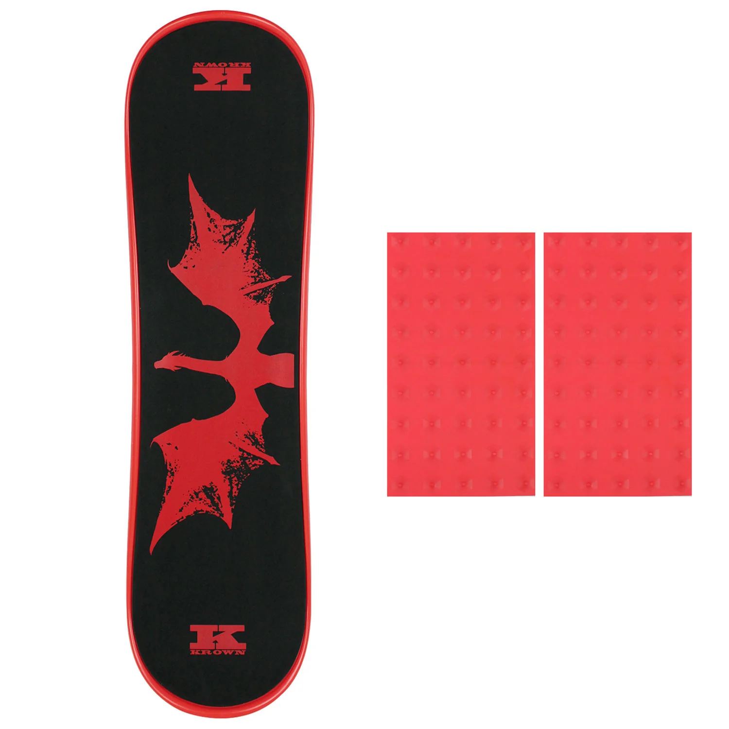 Krown Snowskate 9" x 32" Dragon Red Color Studded Grip Combo