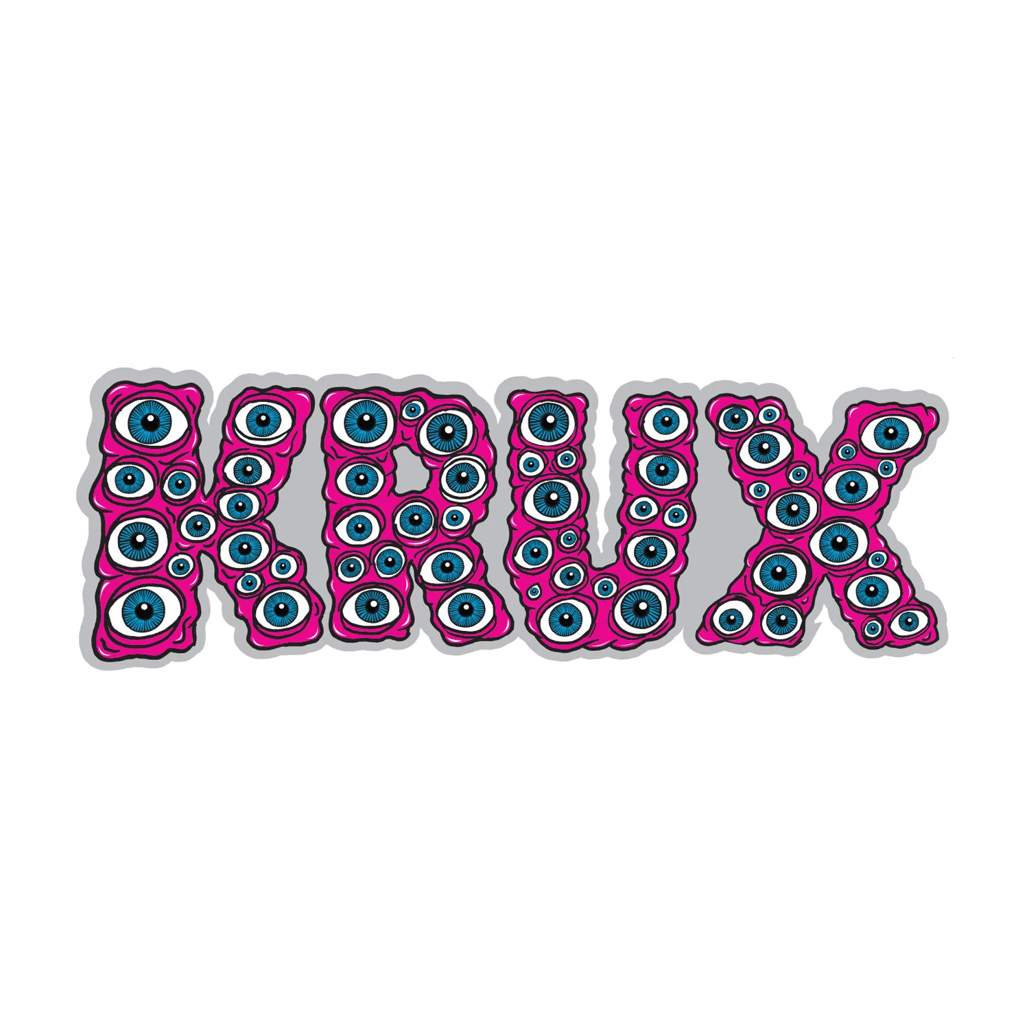 Krux Trucks Sticker FOS Eyeballs Clear Mylar Multi 4"