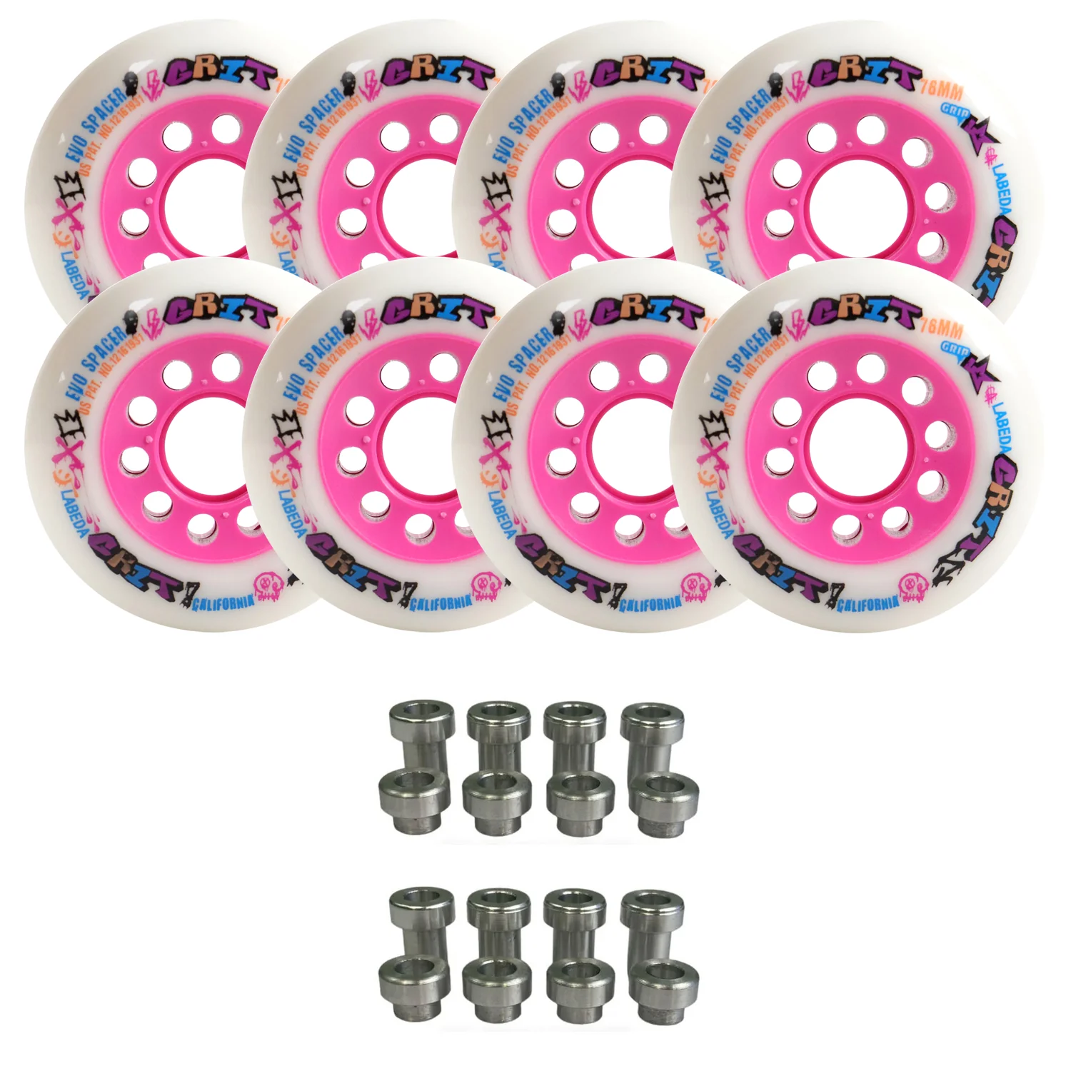 Labeda Grit Evo Outdoor Roller Hockey Wheels - 8-Pack with Evo Spacers - Choose Size - Image 2