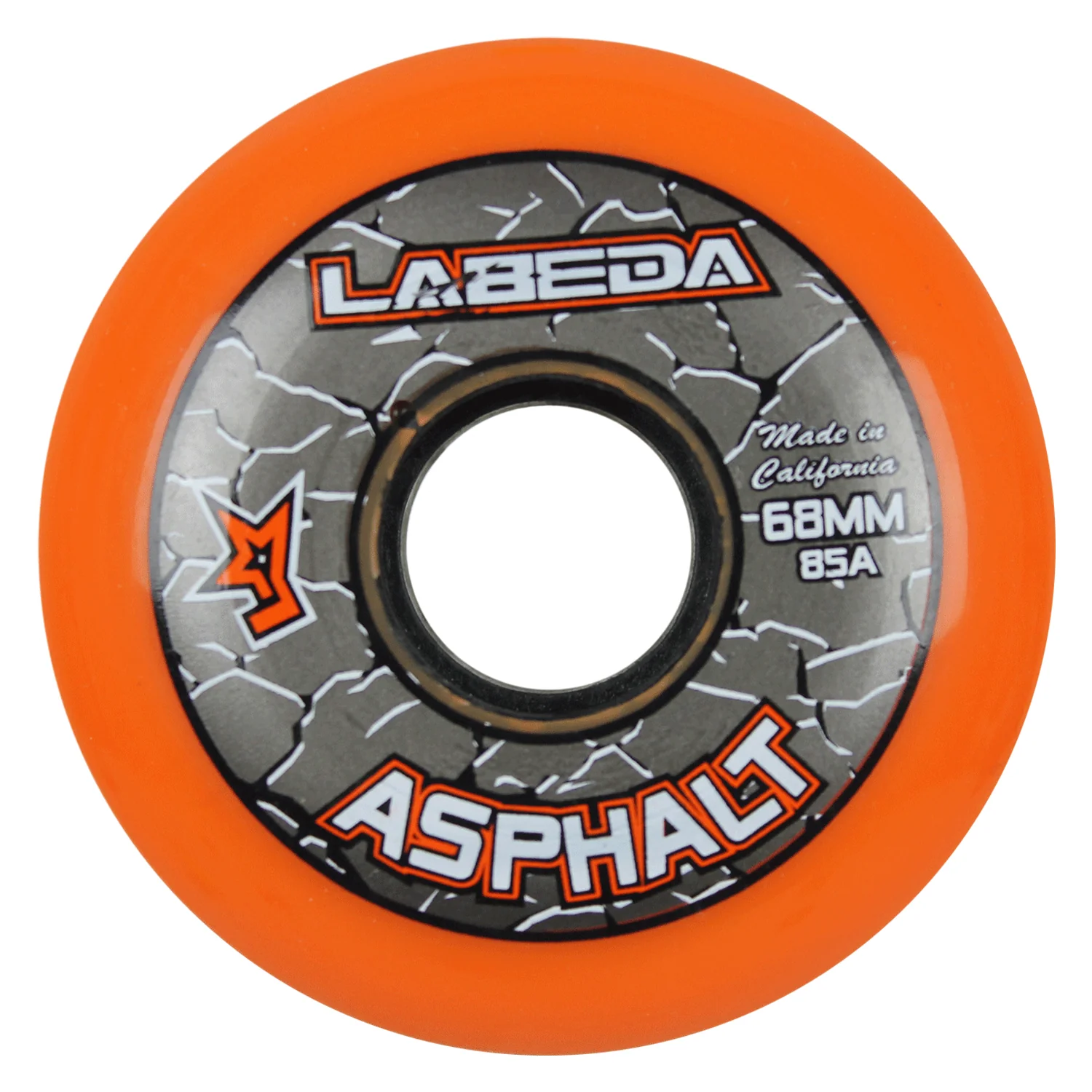 Labeda Roller Hockey Wheels - Asphalt Gripper 68mm 85A Orange (8-Pack) - Image 2