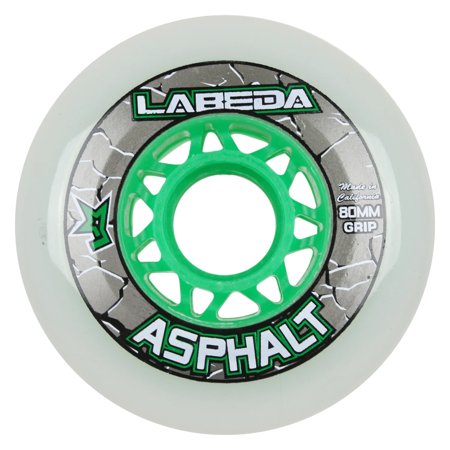 Labeda Roller Hockey Wheels - Asphalt Gripper 72/80 HiLo 83A White (8-Pack) - Image 2