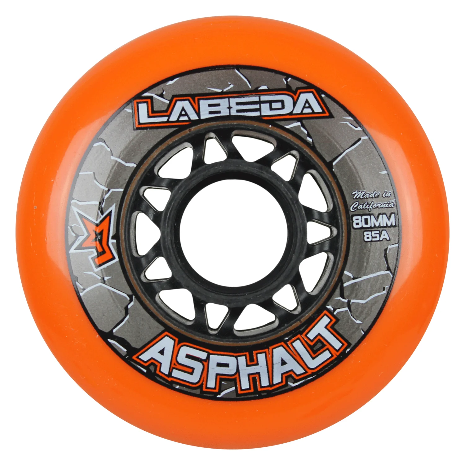 Labeda Roller Hockey Wheels - Asphalt Gripper 72/80 HiLo 85A Orange (8-Pack) - Image 2