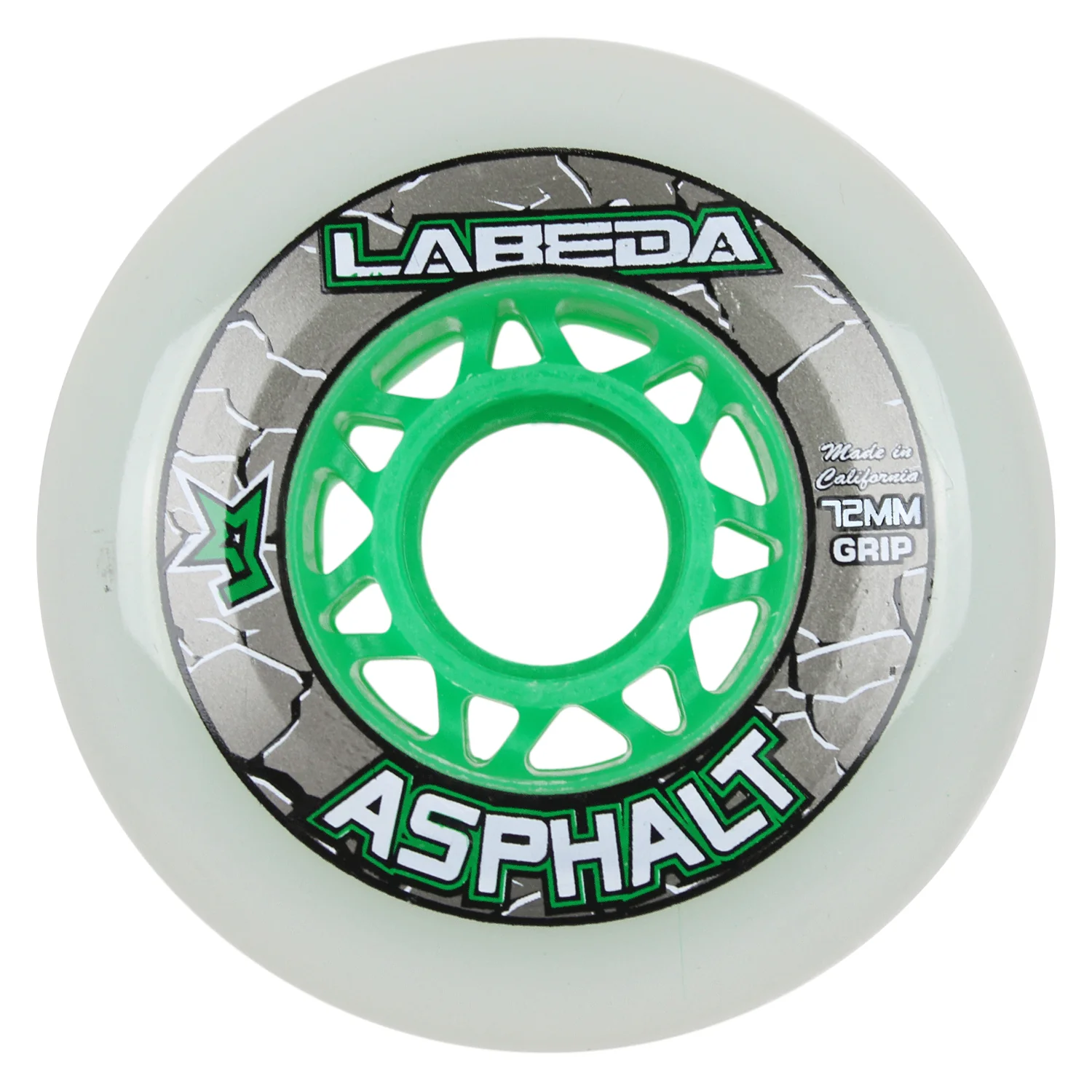 Labeda Roller Hockey Wheels - Asphalt Gripper 72mm 83A White (4-Pack) - Image 2