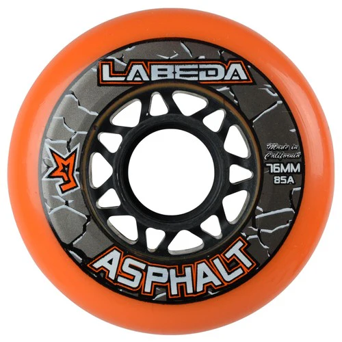 Labeda Roller Hockey Wheels - Asphalt Gripper 76/80 HiLo 85A Orange (8-Pack) - Image 2