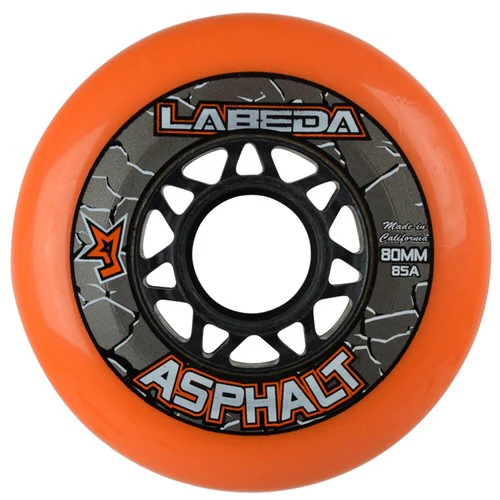 Labeda Roller Hockey Wheels - Asphalt Gripper 76/80 HiLo 85A Orange (8-Pack) - Image 4