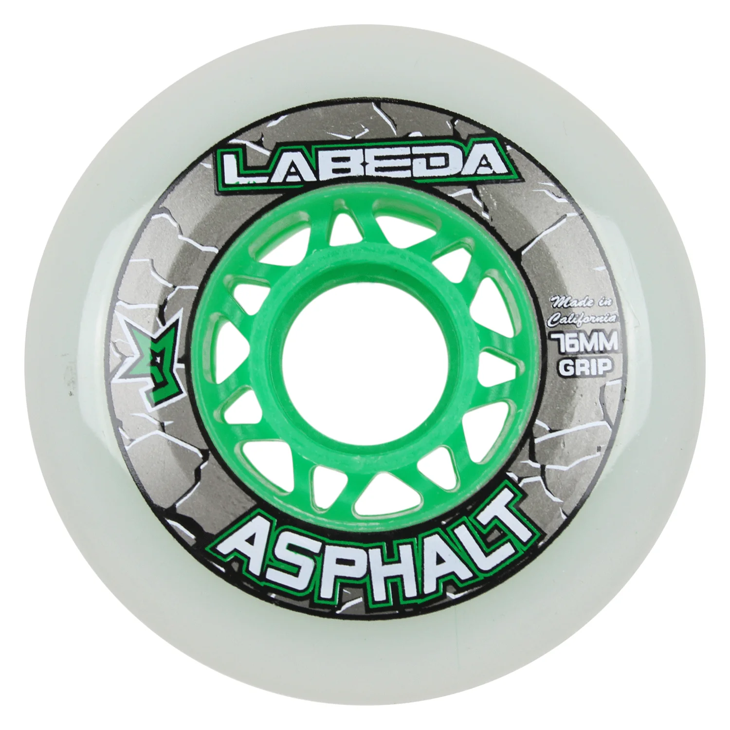 Labeda Roller Hockey Wheels - Asphalt Gripper 76mm 83A White (4-Pack) - Image 2