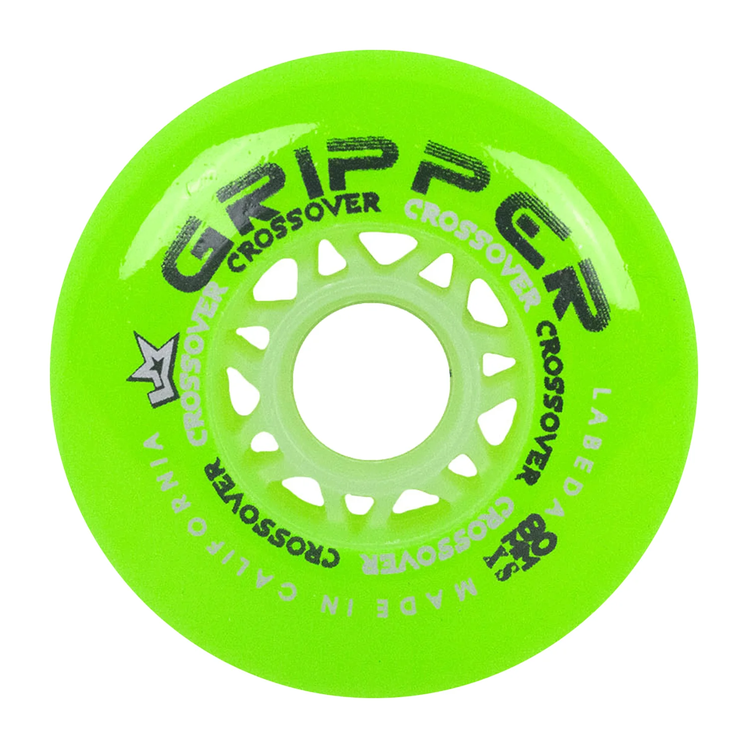 Labeda Roller Hockey Wheels - Gripper Crossover 76/80 HiLo 74A Green (8-Pack) - Image 2