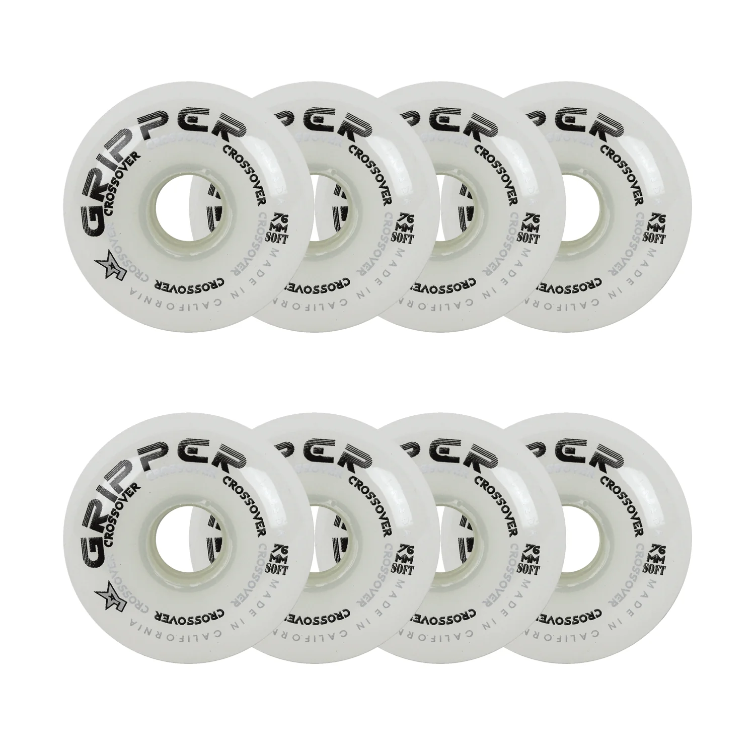 Labeda Roller Hockey Wheels - Gripper Crossover 76mm 76A White (8-Pack)