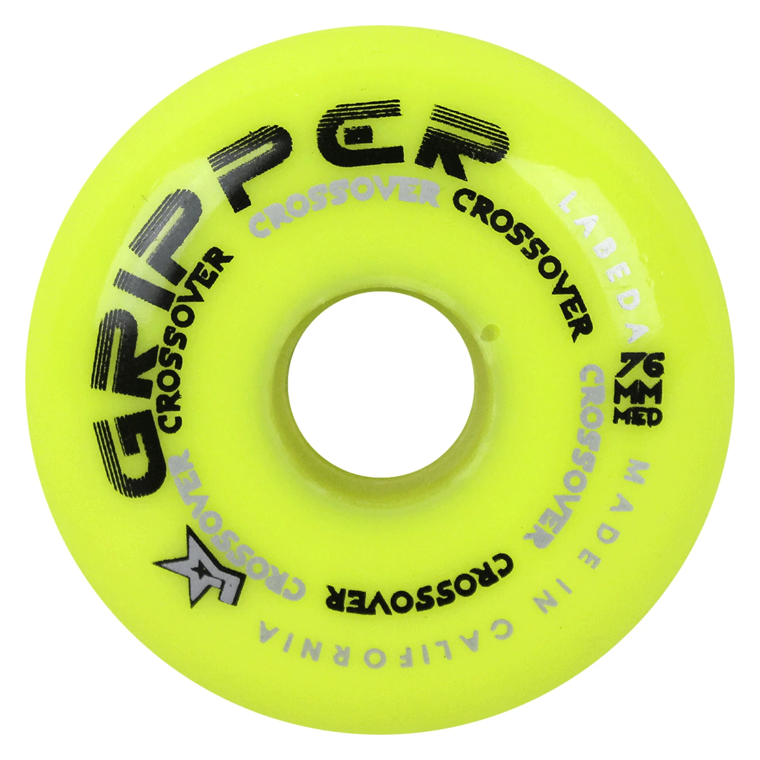 Labeda Roller Hockey Wheels - Gripper Crossover 76mm 80A Yellow (4-Pack) - Image 2