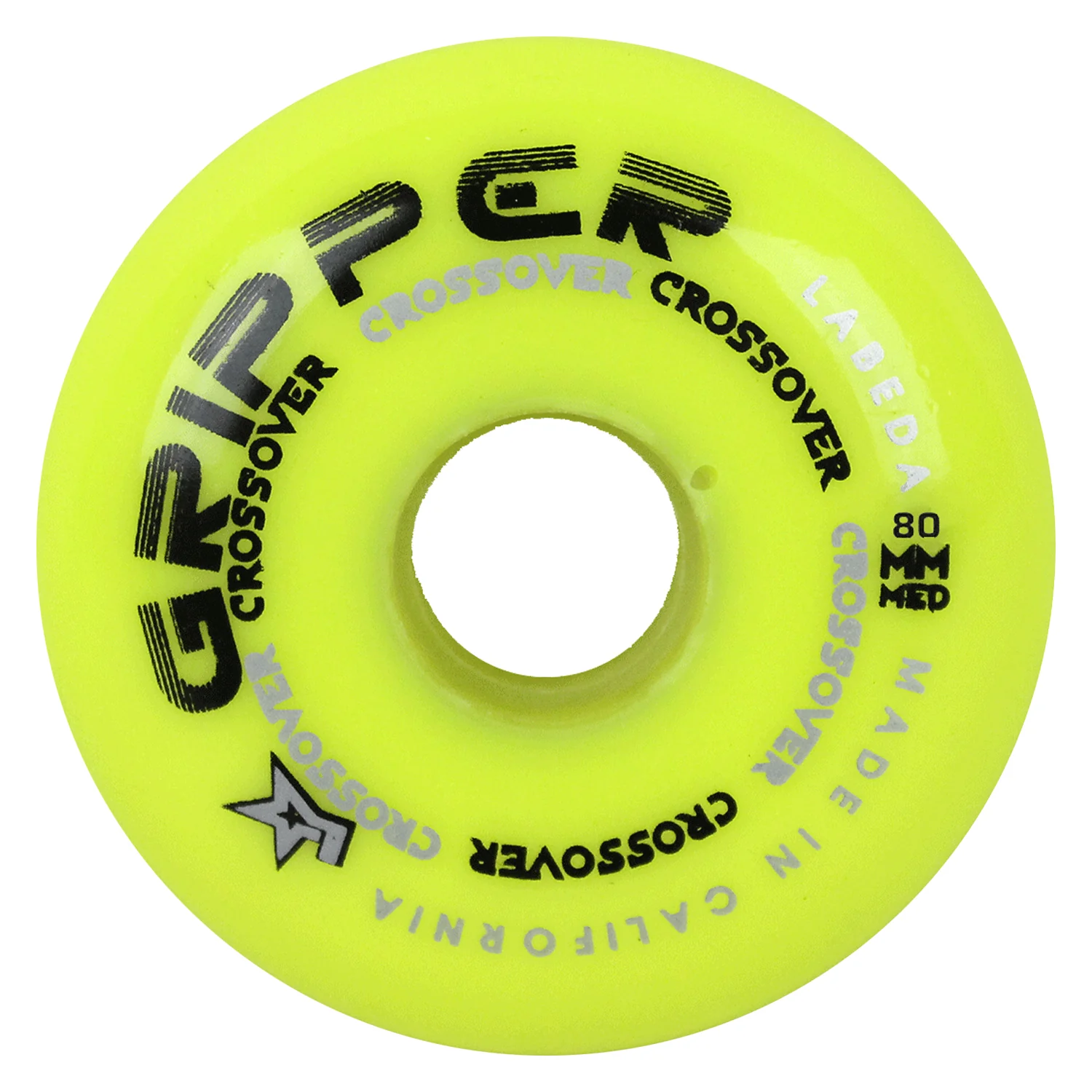 Labeda Roller Hockey Wheels - Gripper Crossover 80mm 80A Yellow (4-Pack) - Image 2