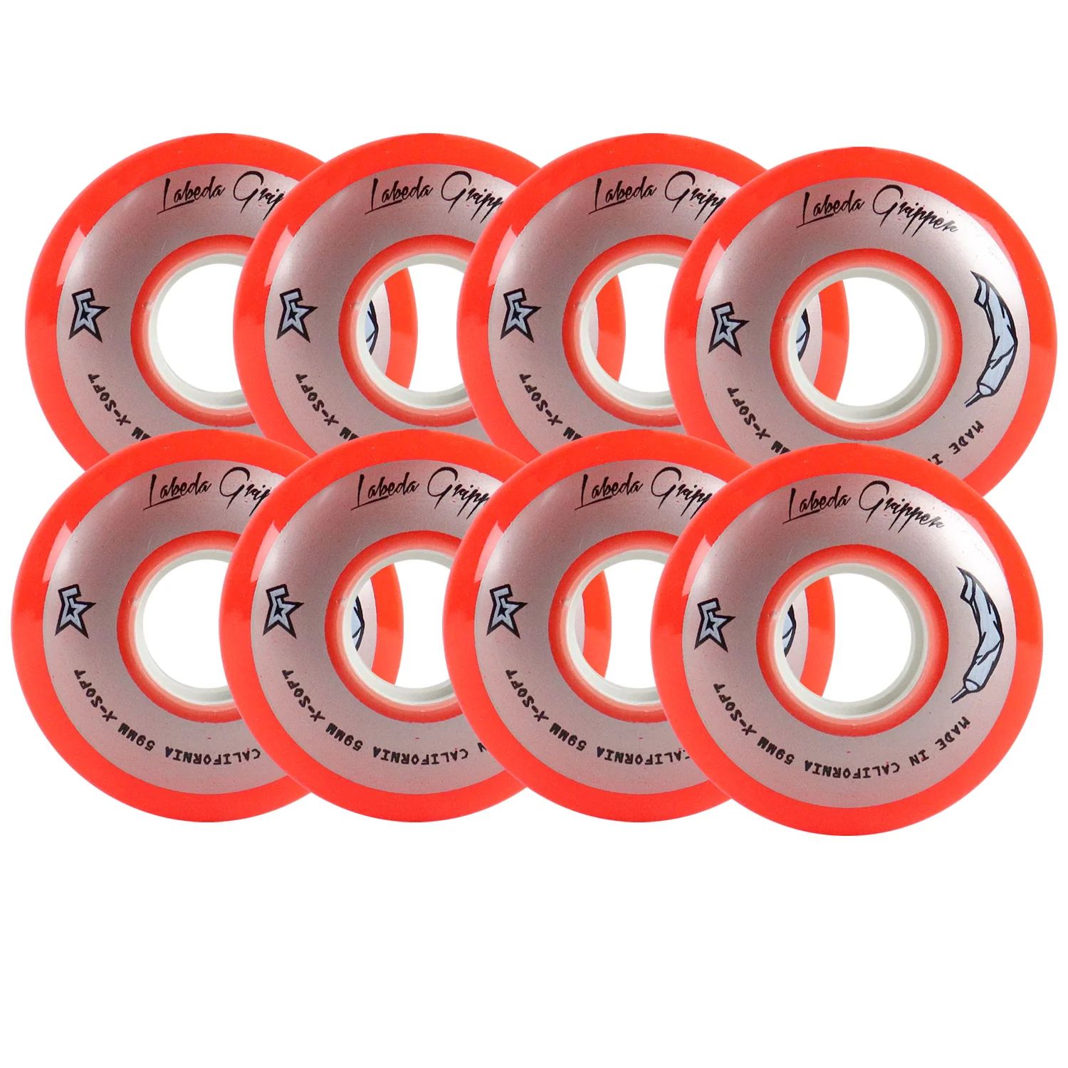 Labeda Roller Hockey Wheels - Gripper X-Soft 59mm 74A Red (8-Pack)