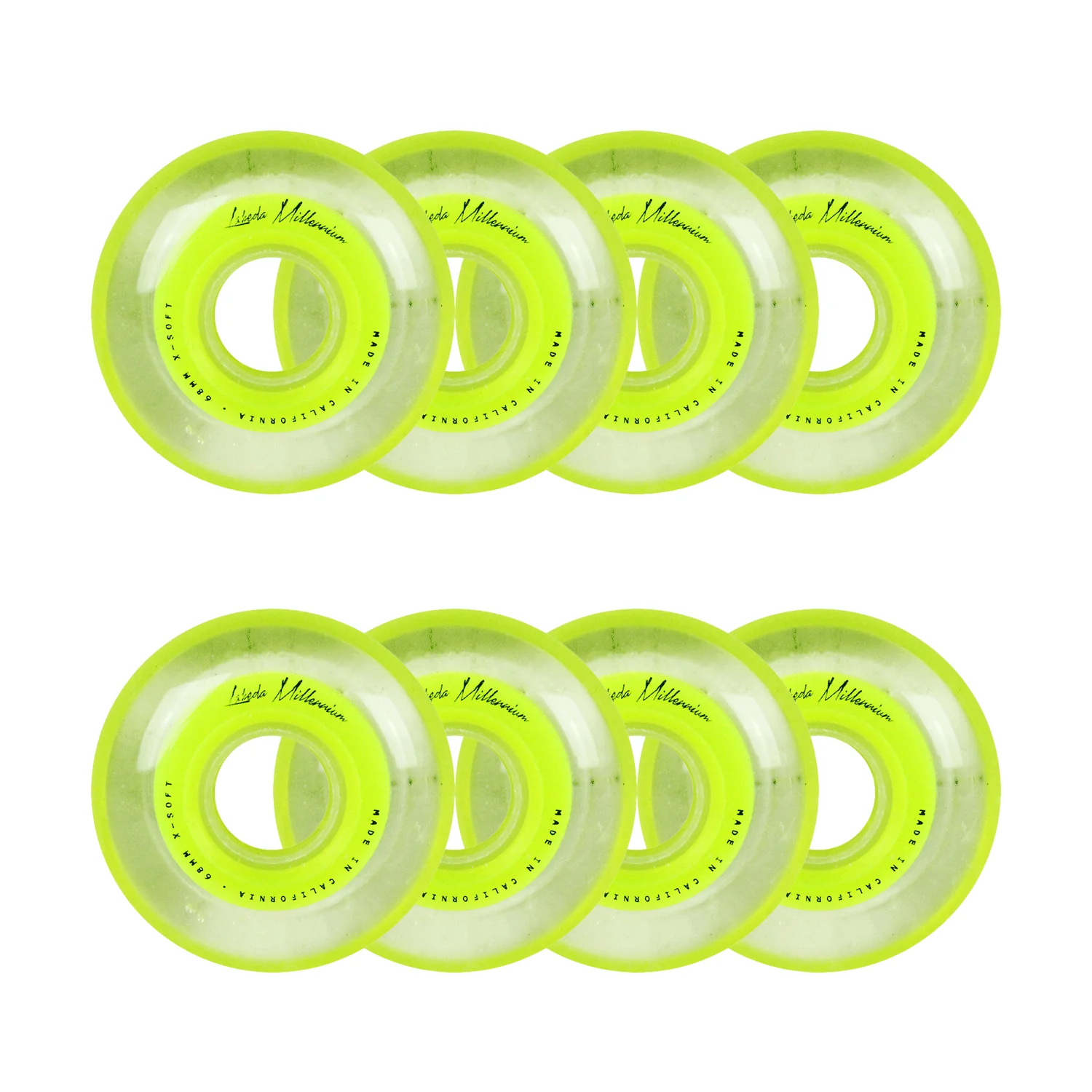 Labeda Roller Hockey Wheels - Millennium Gripper 68mm 74A Green (8-Pack)