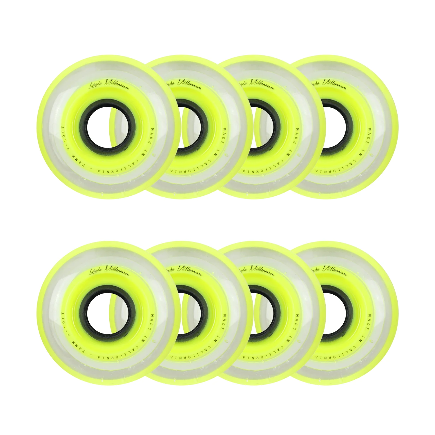 Labeda Roller Hockey Wheels - Millennium Gripper 72mm 74A Yellow (8-Pack)