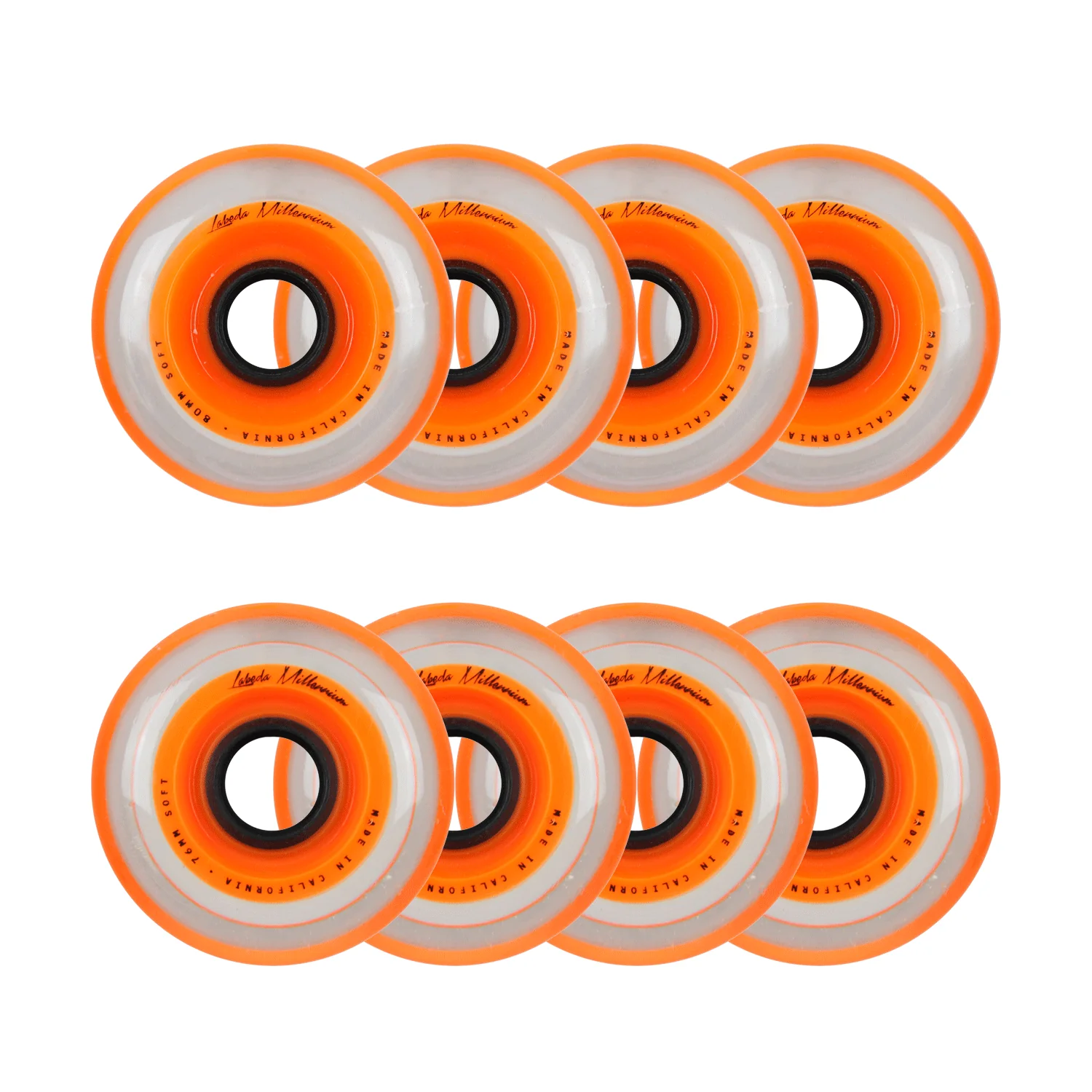 Labeda Roller Hockey Wheels - Millennium Gripper 76/80 HiLo 76A Orange (8-Pack)