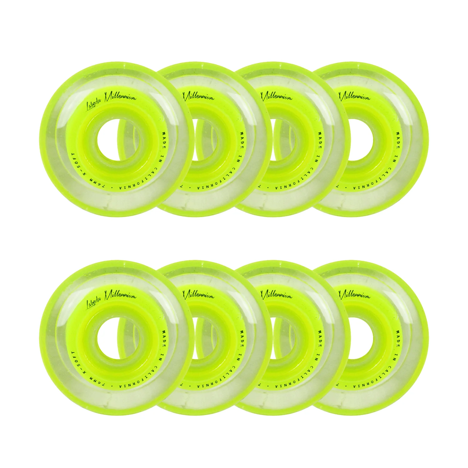 Labeda Roller Hockey Wheels - Millennium Gripper 76mm 74A Green (8-Pack)