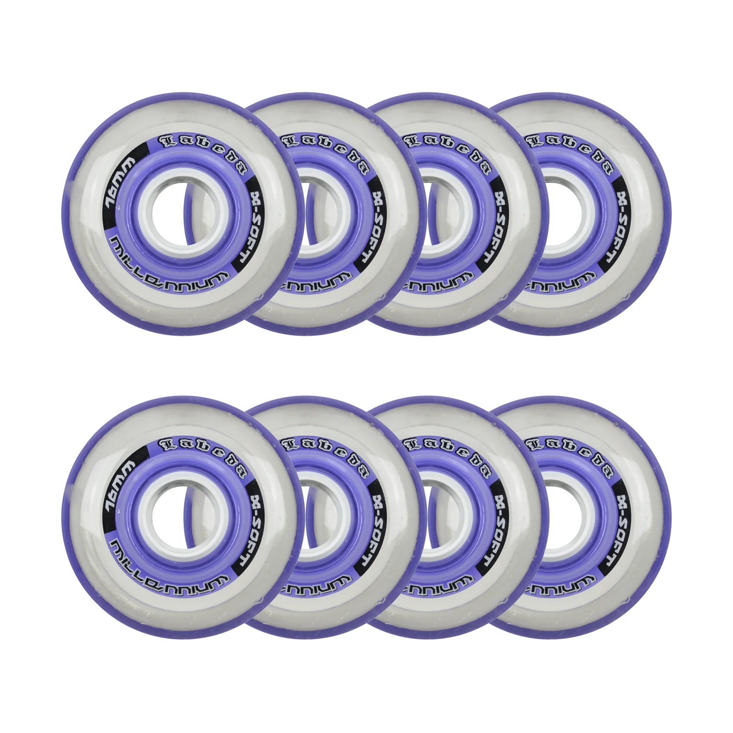 Labeda Roller Hockey Wheels - Millennium Gripper 76mm 74A Purple (8-Pack)