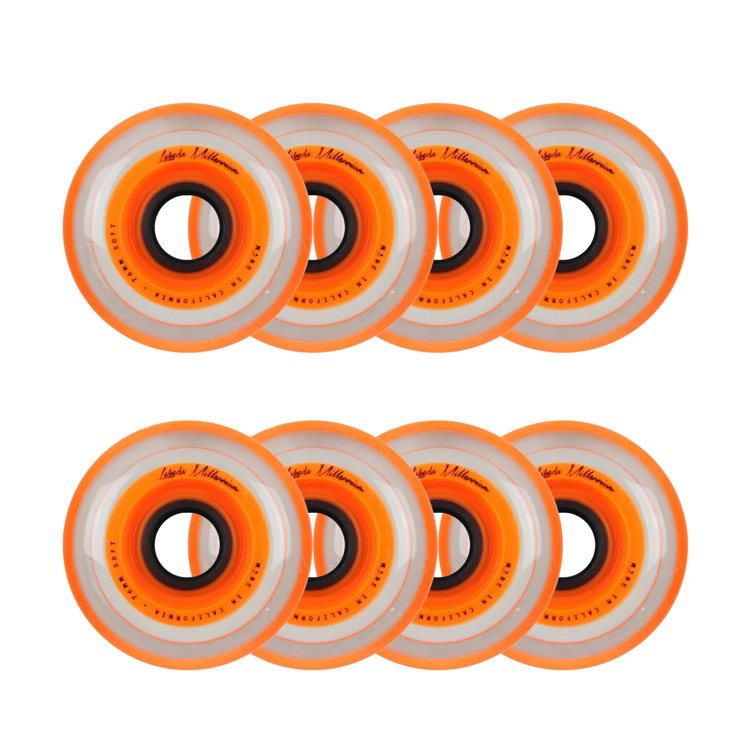 Labeda Roller Hockey Wheels - Millennium Gripper 76mm 76A Orange (8-Pack)