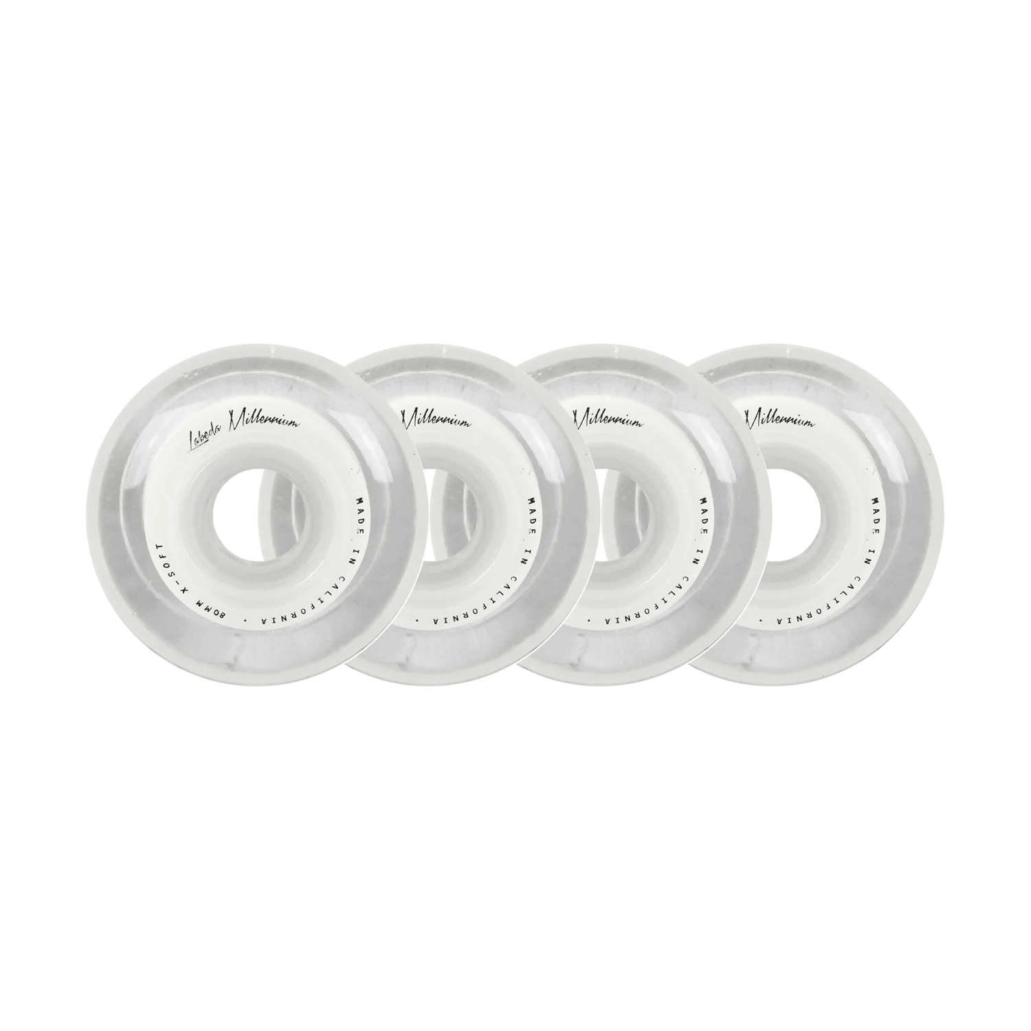 Labeda Roller Hockey Wheels - Millennium Gripper 80mm 74A White (4-Pack)