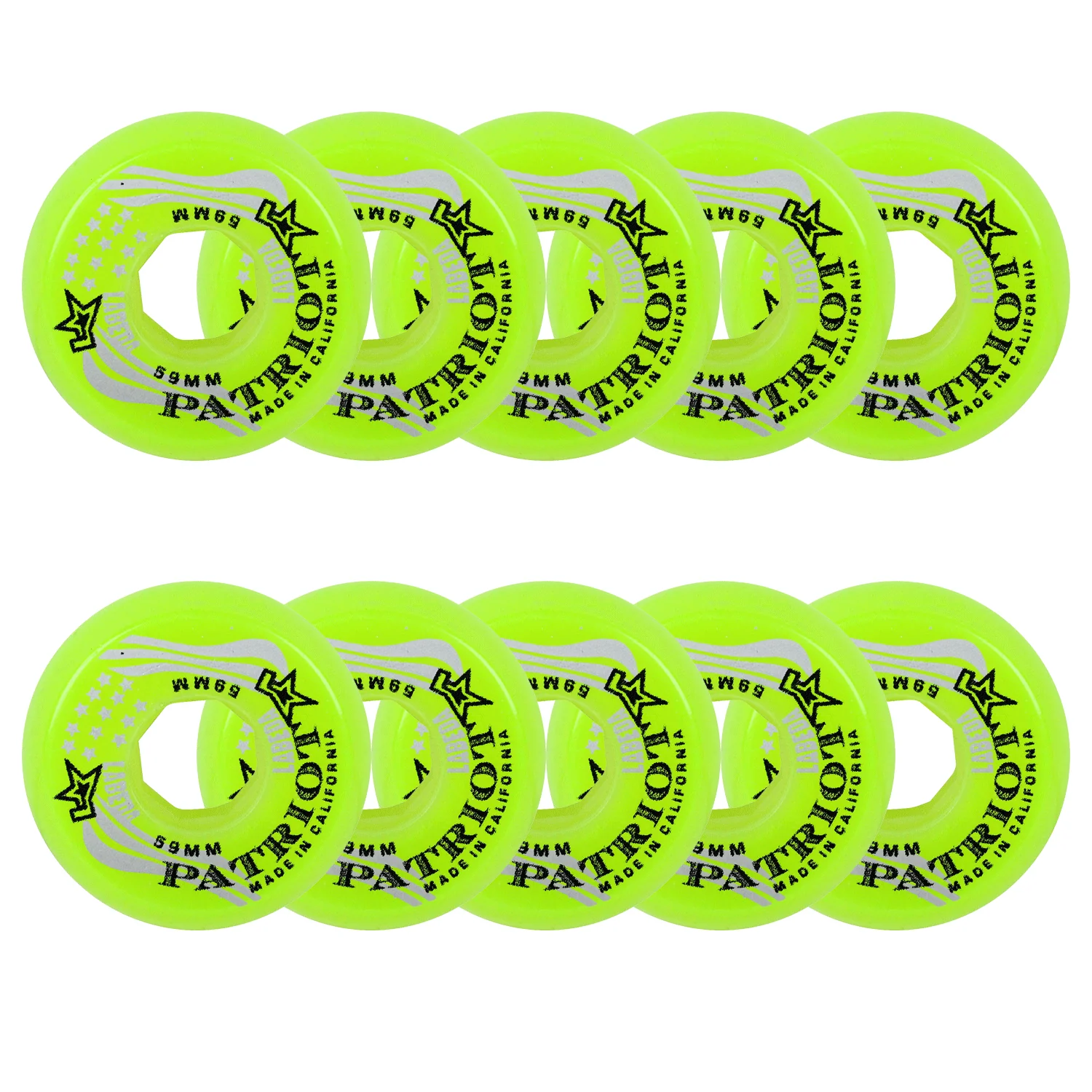 Labeda Roller Hockey Wheels - Patriot Goal 59mm 82A Green (10-Pack)