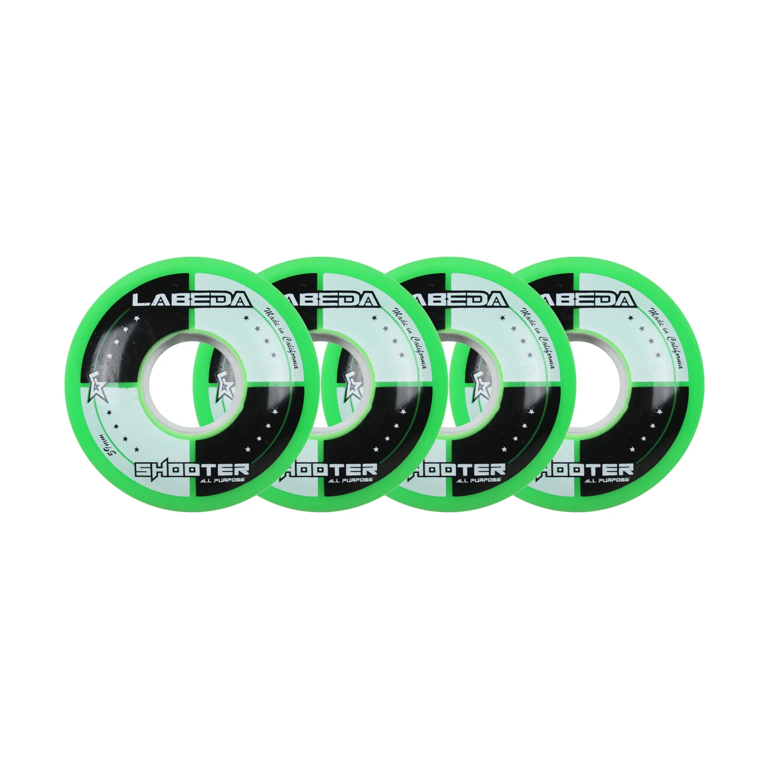 Labeda Roller Hockey Wheels - Shooter 59mm 83A Green (4-Pack)