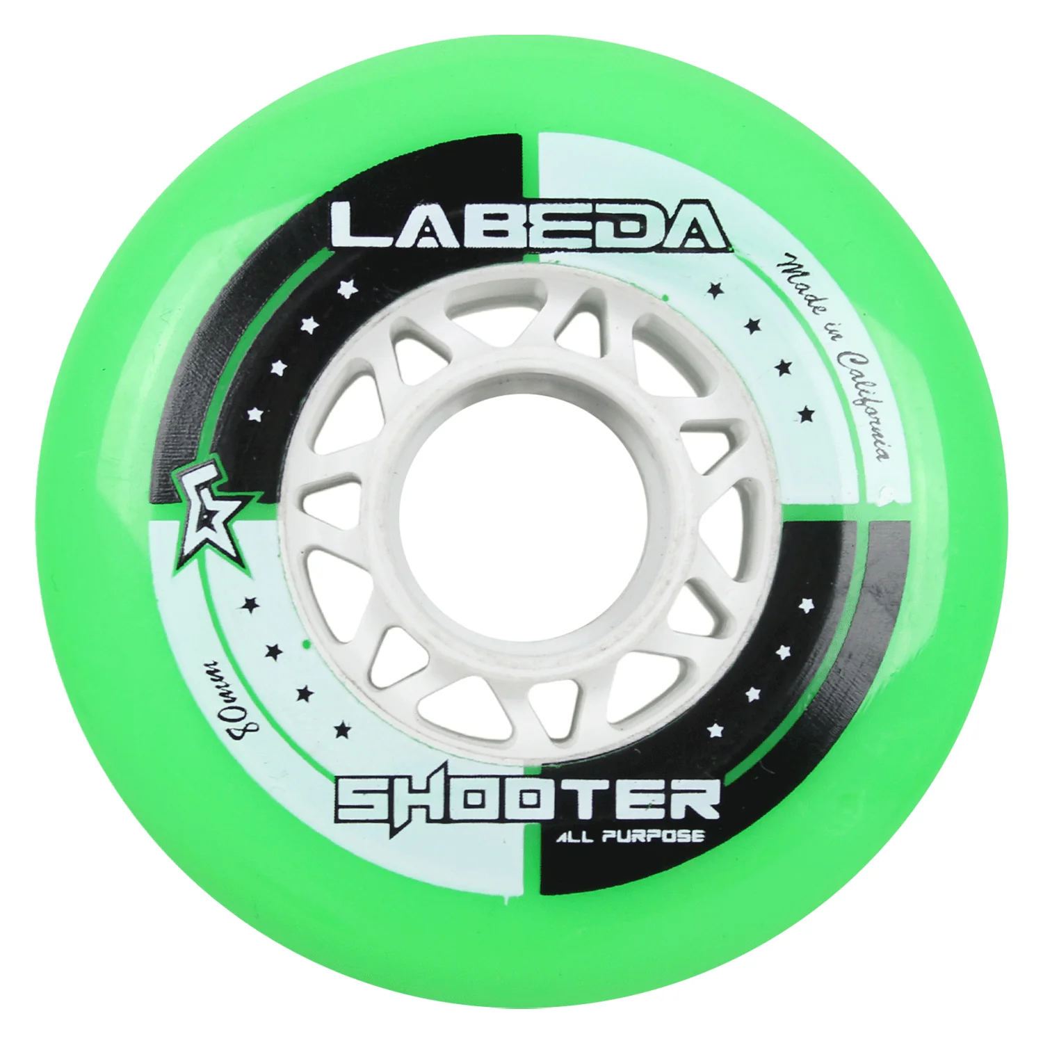 Labeda Roller Hockey Wheels - Shooter 72/80 HiLo 83A Green (8-Pack) - Image 3