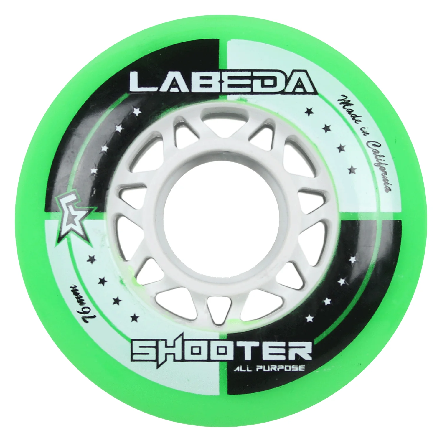 Labeda Roller Hockey Wheels - Shooter 76mm 83A Green (4-Pack) - Image 2