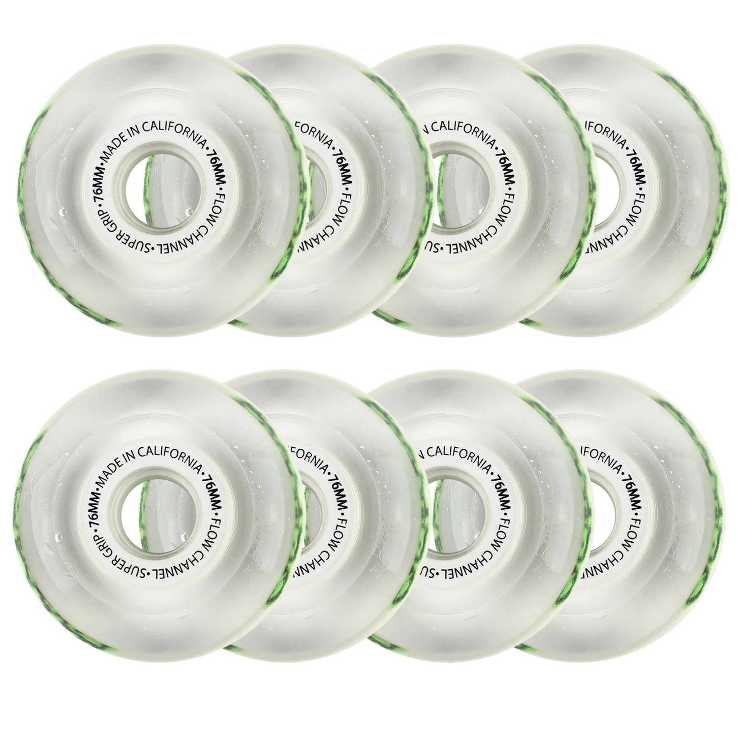 Labeda Roller Hockey Wheels - Slime 76mm 76A White (8-Pack)
