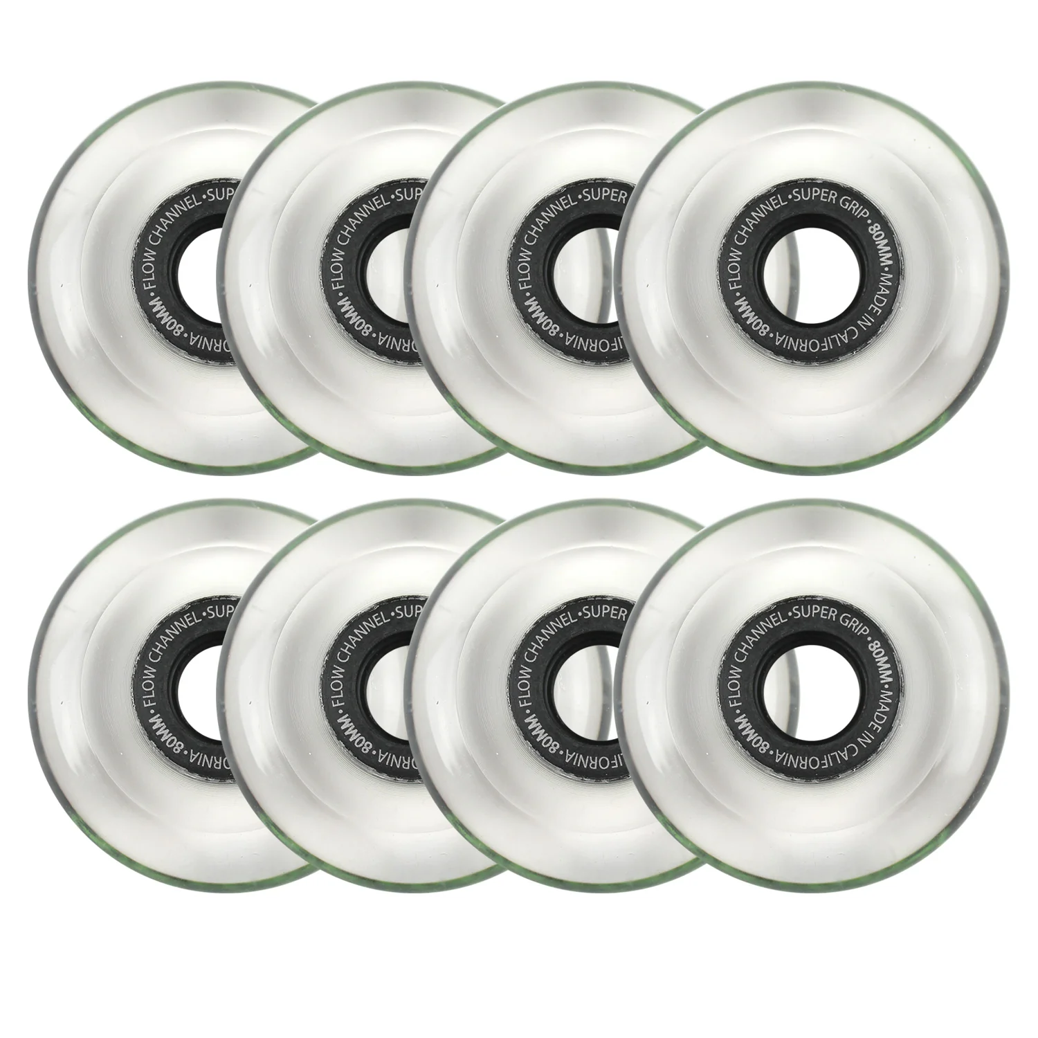 Labeda Roller Hockey Wheels - Slime 80mm 76A Black (8-Pack)