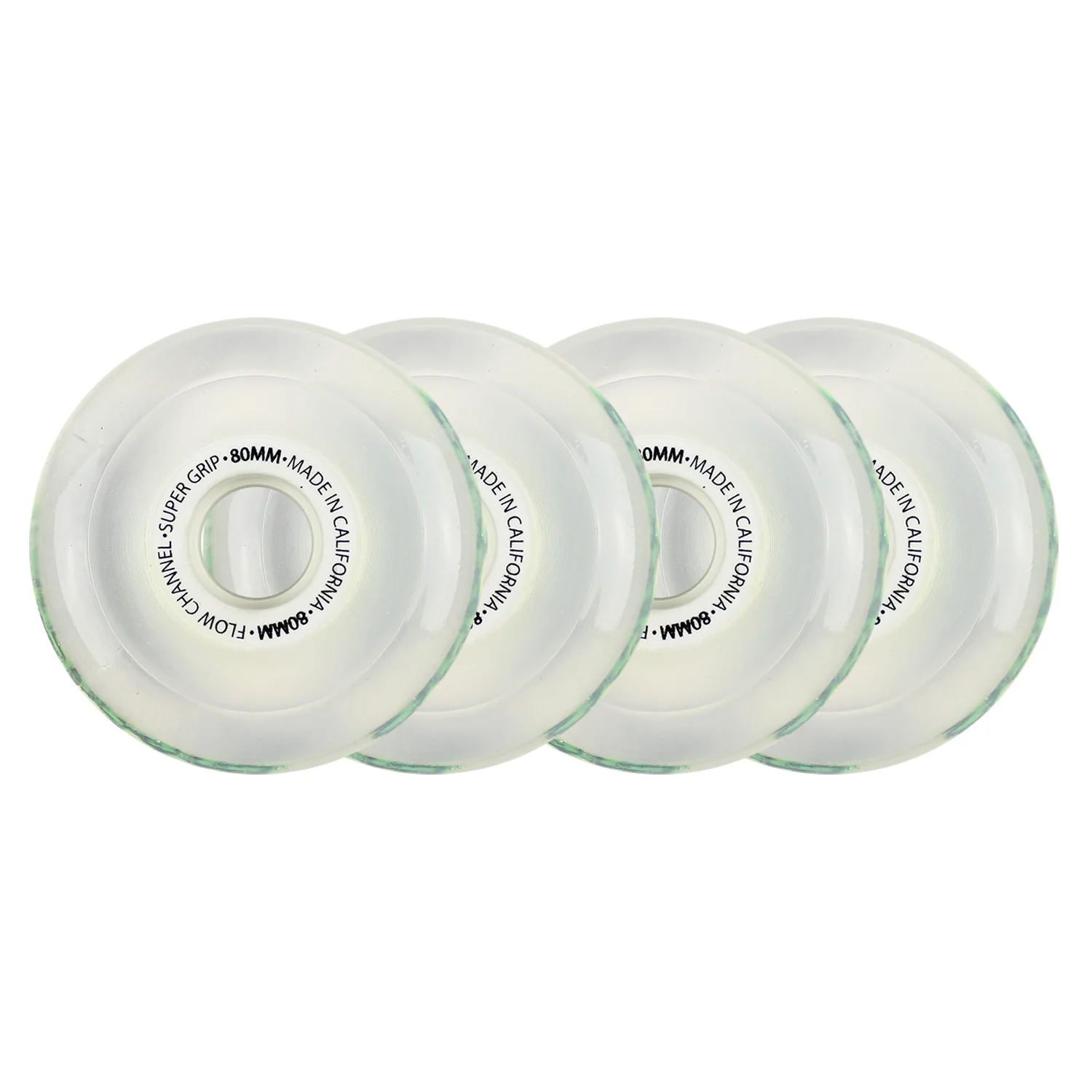 Labeda Roller Hockey Wheels - Slime 80mm 76A White (4-Pack)