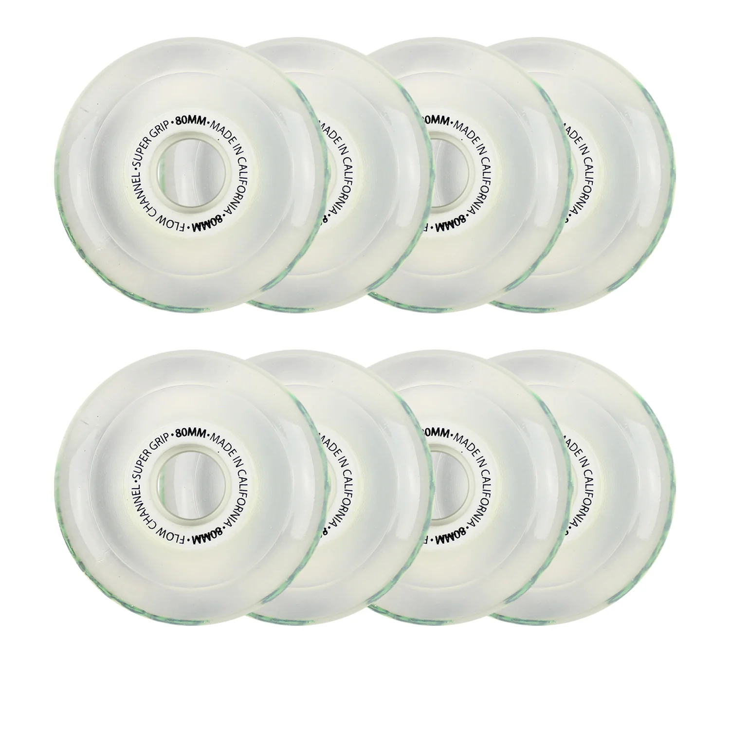 Labeda Roller Hockey Wheels - Slime 80mm 76A White (8-Pack)