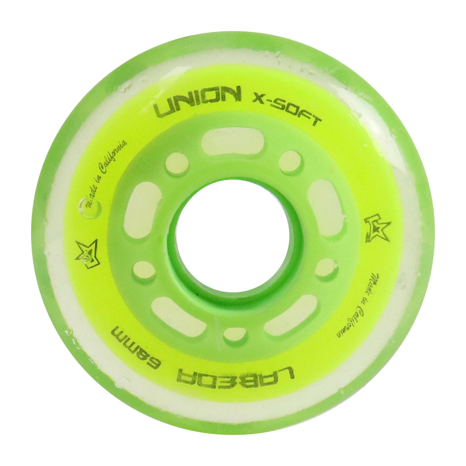 Labeda Roller Hockey Wheels - Union 68/72 Youth HiLo 74A Green (8-Pack) - Image 2