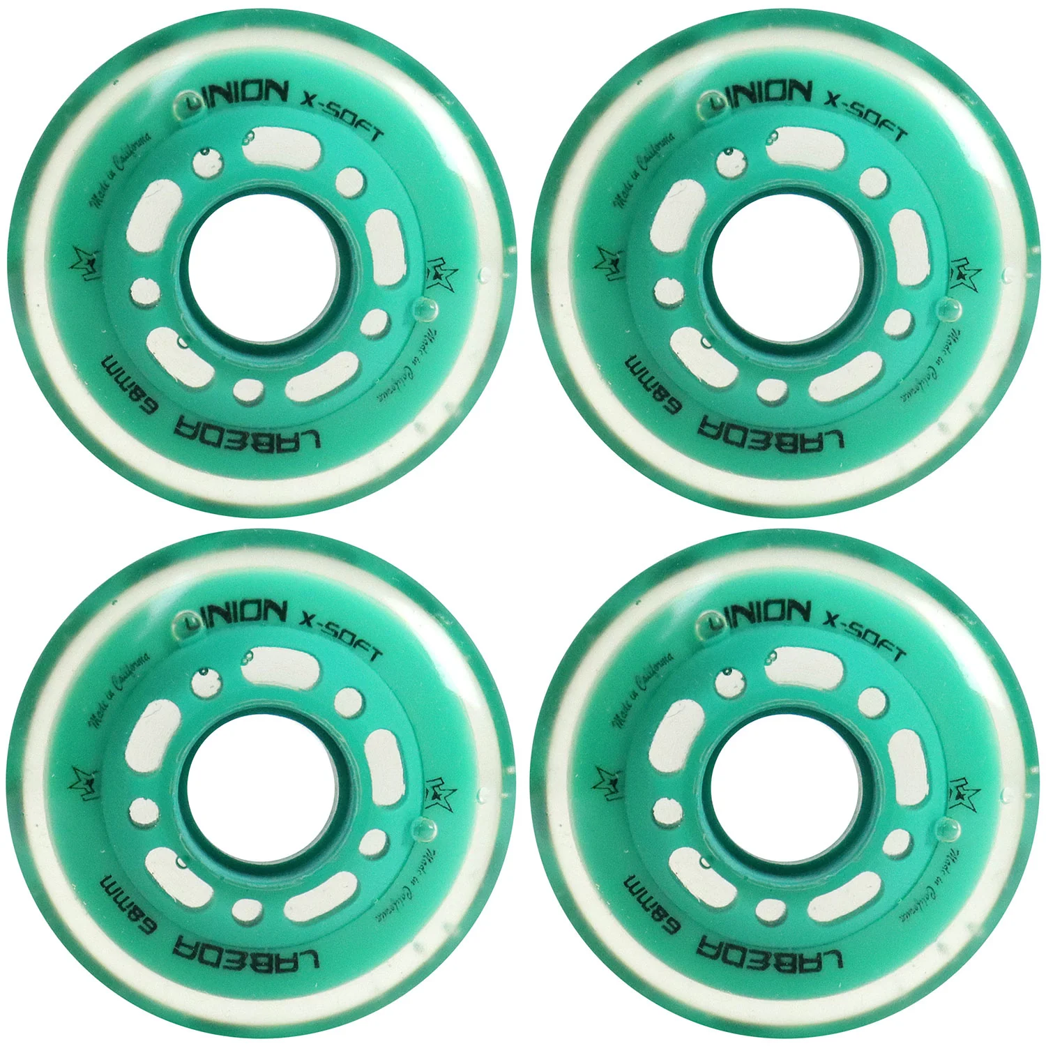 Labeda Roller Hockey Wheels - Union 68mm 74A Teal (4-Pack)