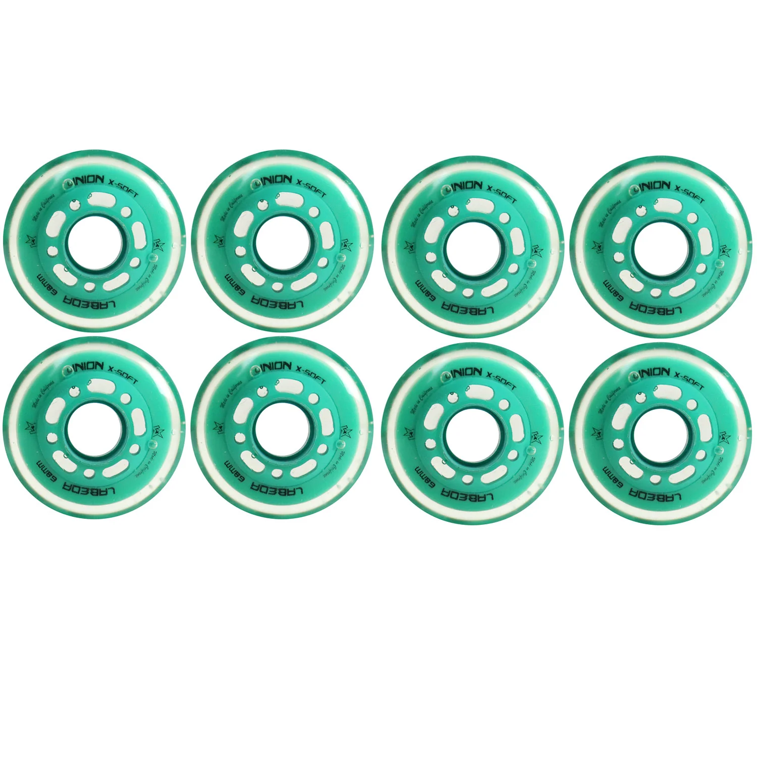 Labeda Roller Hockey Wheels - Union 68mm 74A Teal (8-Pack)