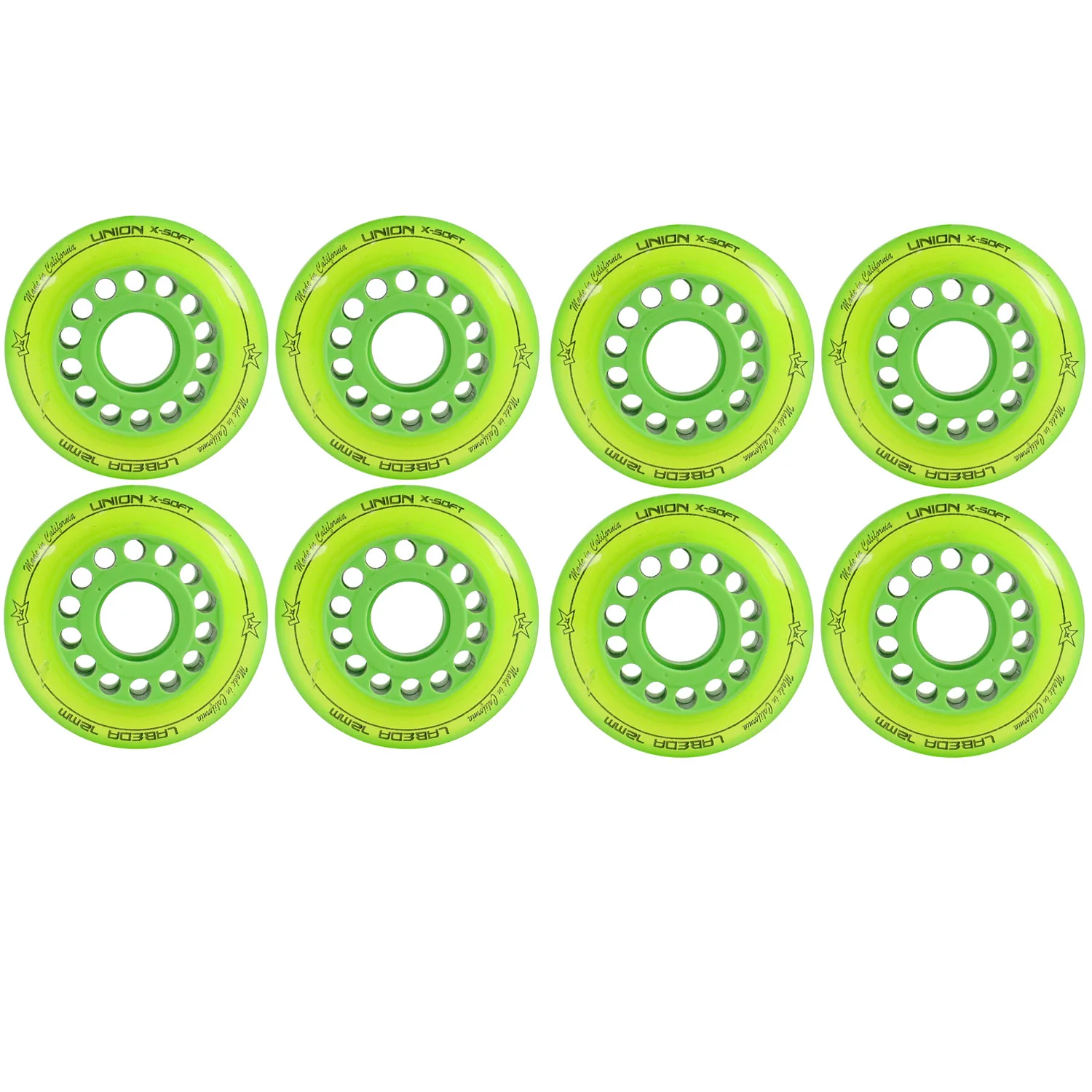 Labeda Roller Hockey Wheels - Union 72mm 74A Green (8-Pack)